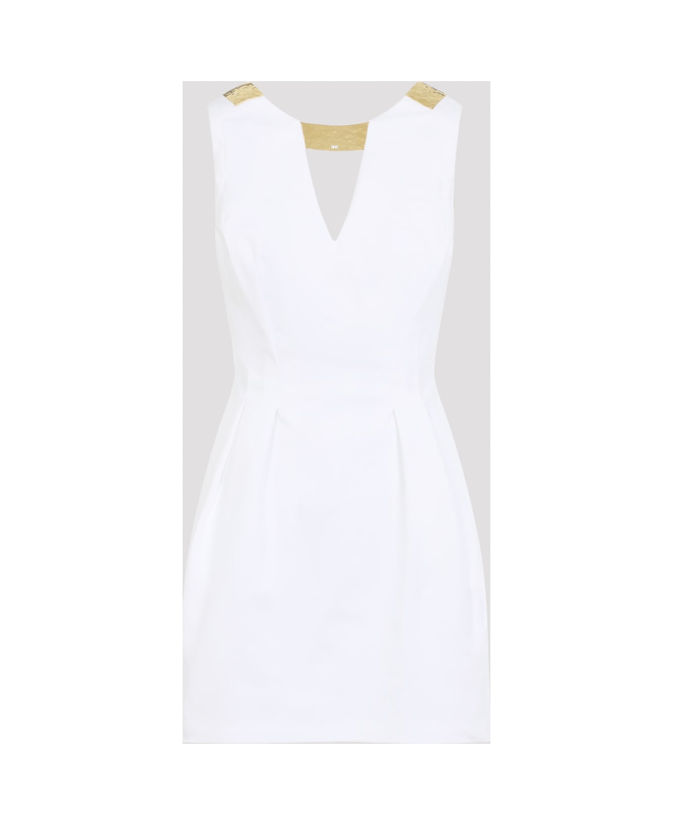 Elisabetta Franchi Mini Dress With Gold Detail - Avorio