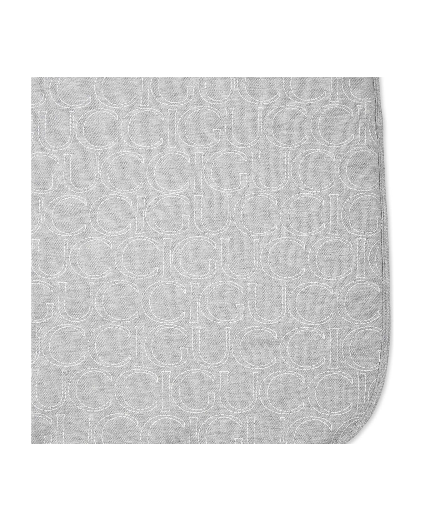 Gucci Grey Blanket For Babykids With Logo - Grey