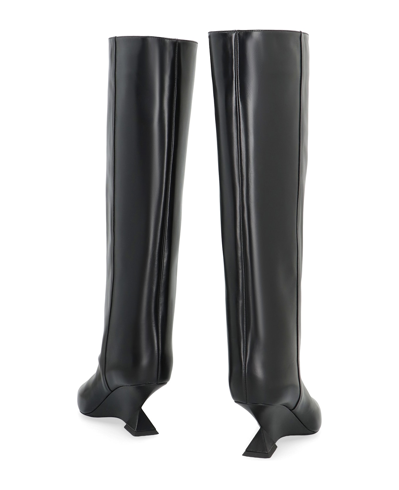 The Attico Cheope Leather Boots - black
