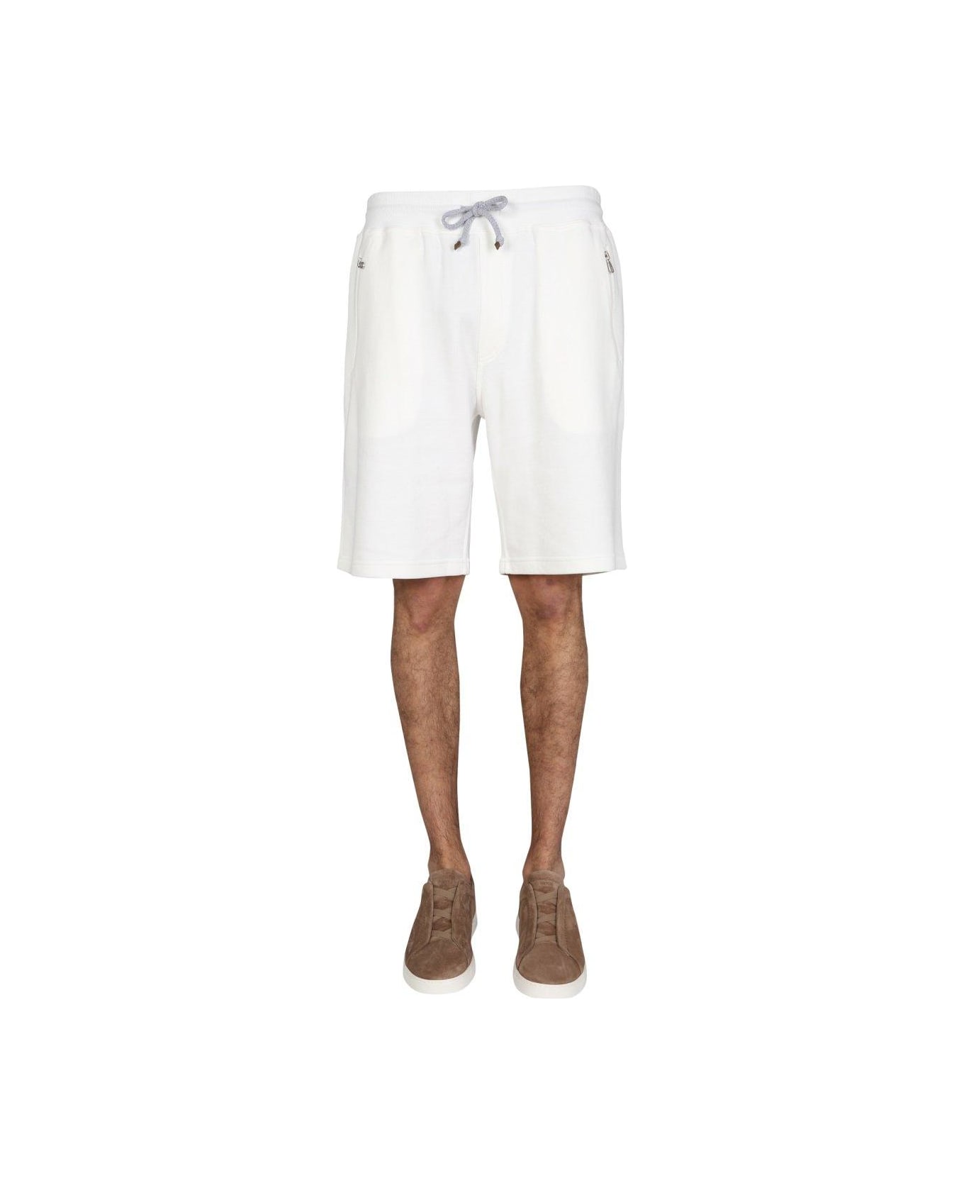 Brunello Cucinelli Drawstring Bermuda Shorts - off white ショートパンツ