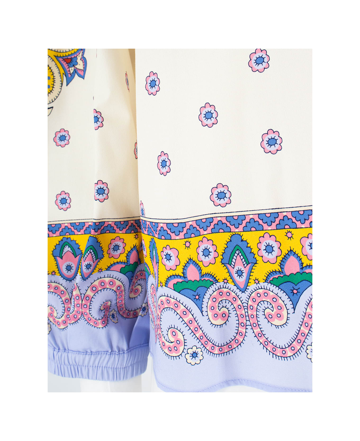 Etro Cotton Shirt With Multicolor Print - PRINT ON WHITE BASE