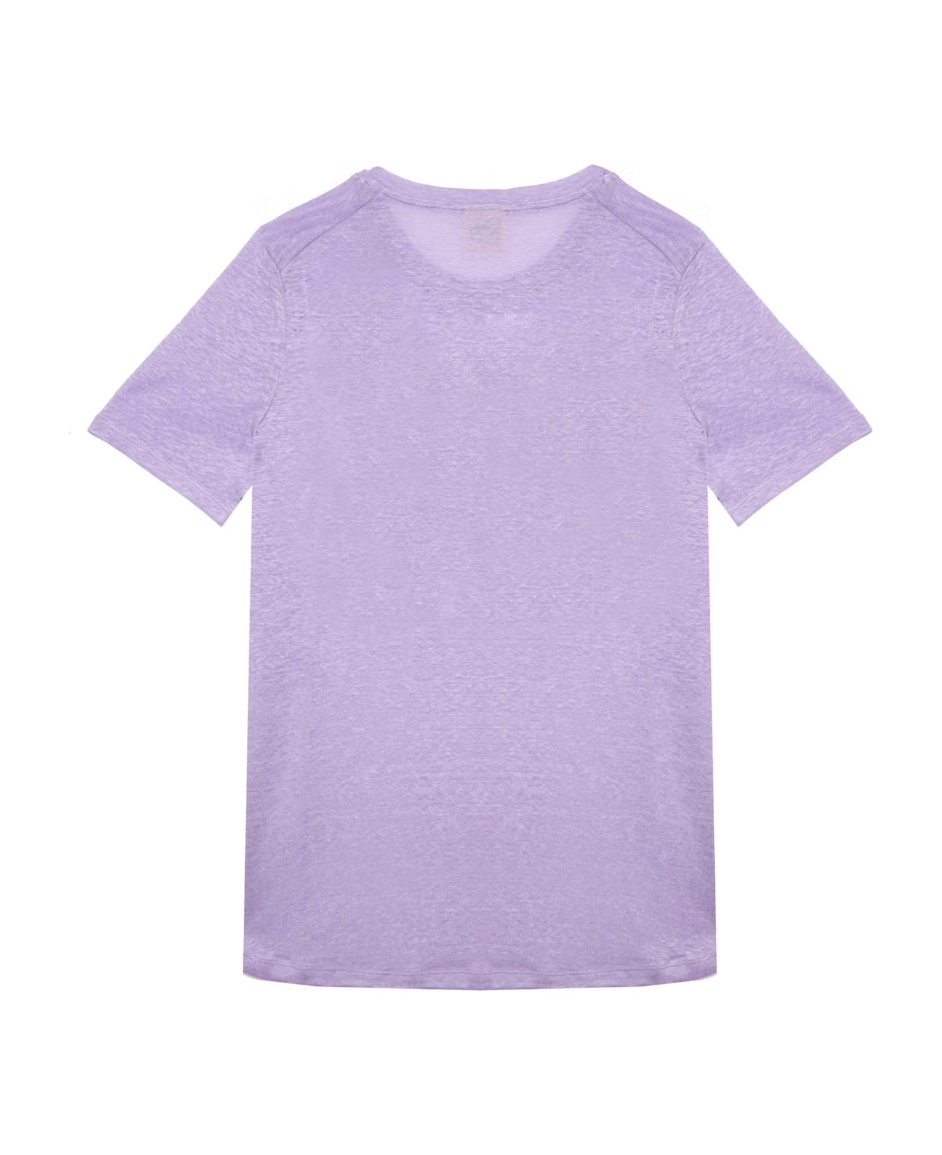MC2 Saint Barth Linen T-shirt With St. Tropez Habituè Embroidery - PURPLE