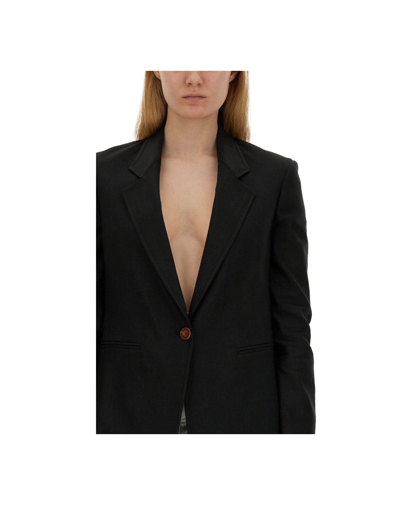 Alysi Single-breasted Jacket - BLACK