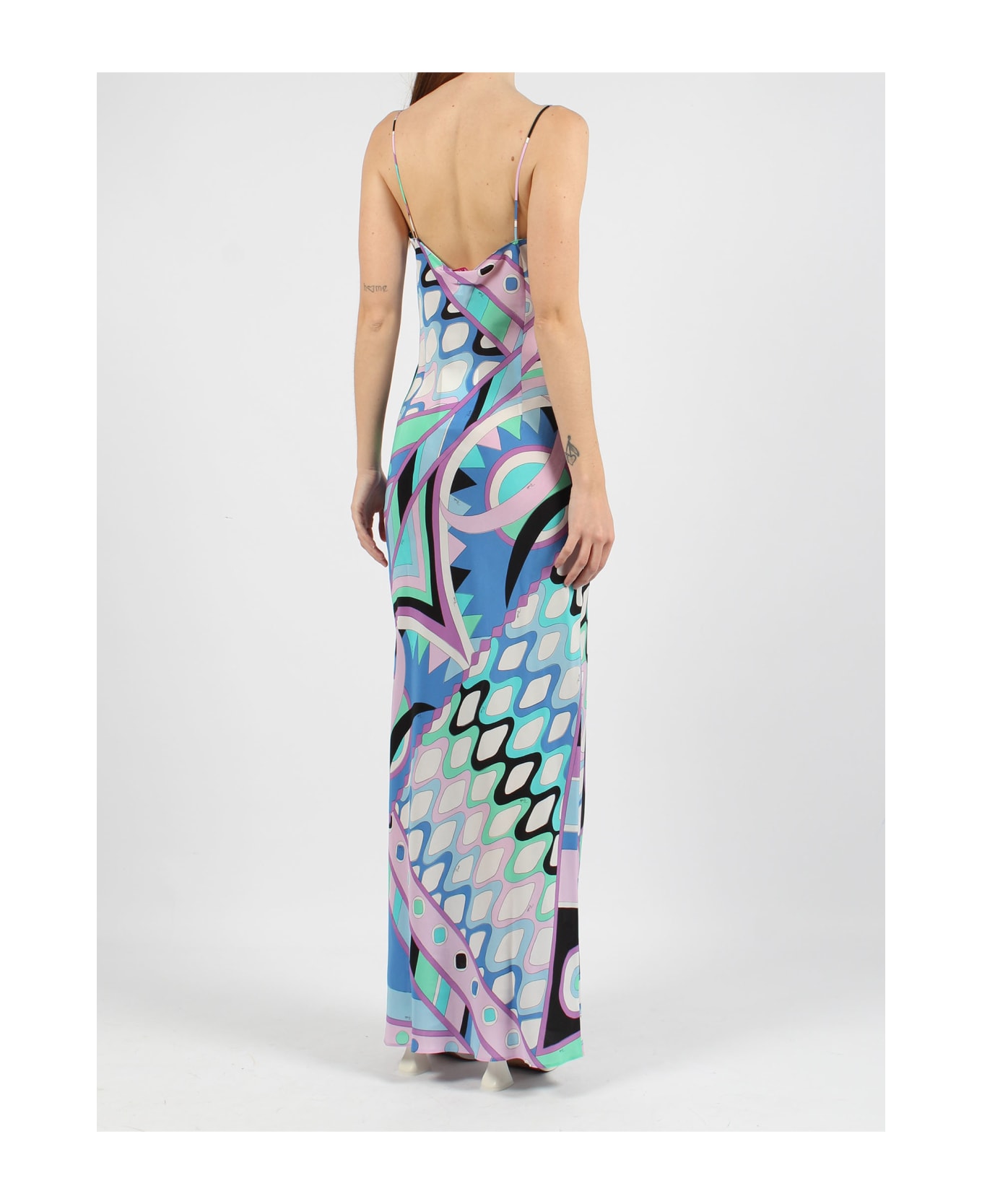 Pucci Vivara-print Silk Dress - Blue ワンピース＆ドレス