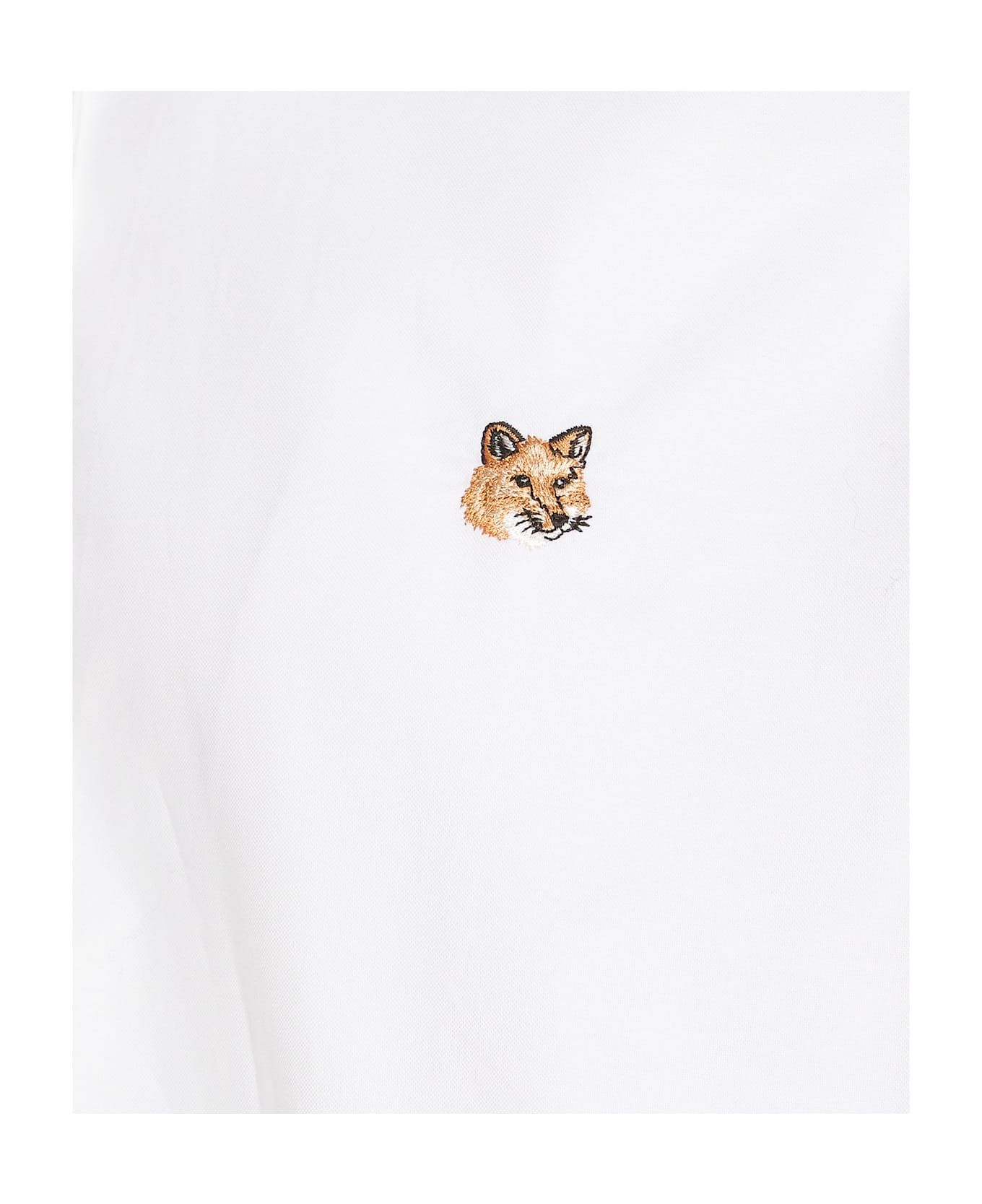 Maison Kitsuné Mini Fox Head Patch Shirt - white