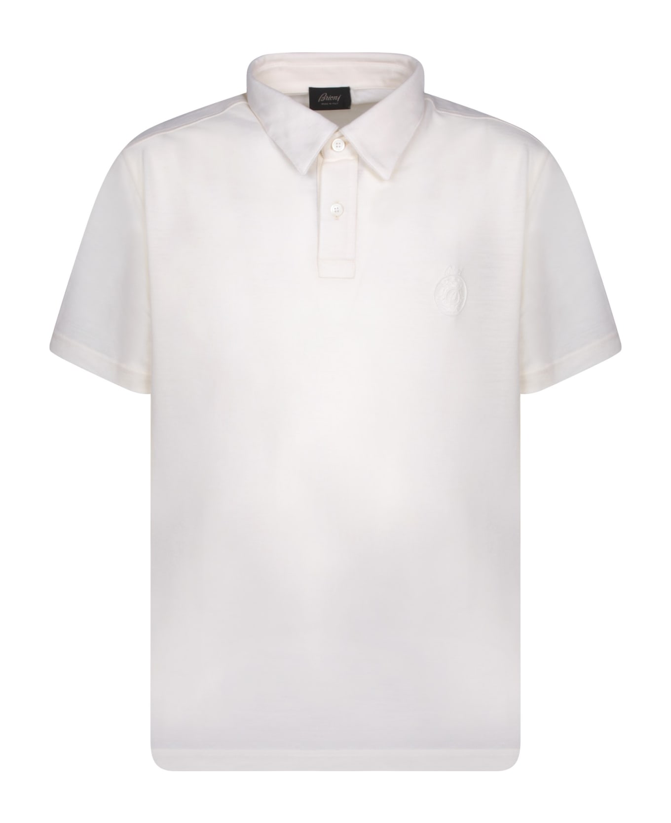 Brioni Golf Logo White Polo Shirt - White ポロシャツ