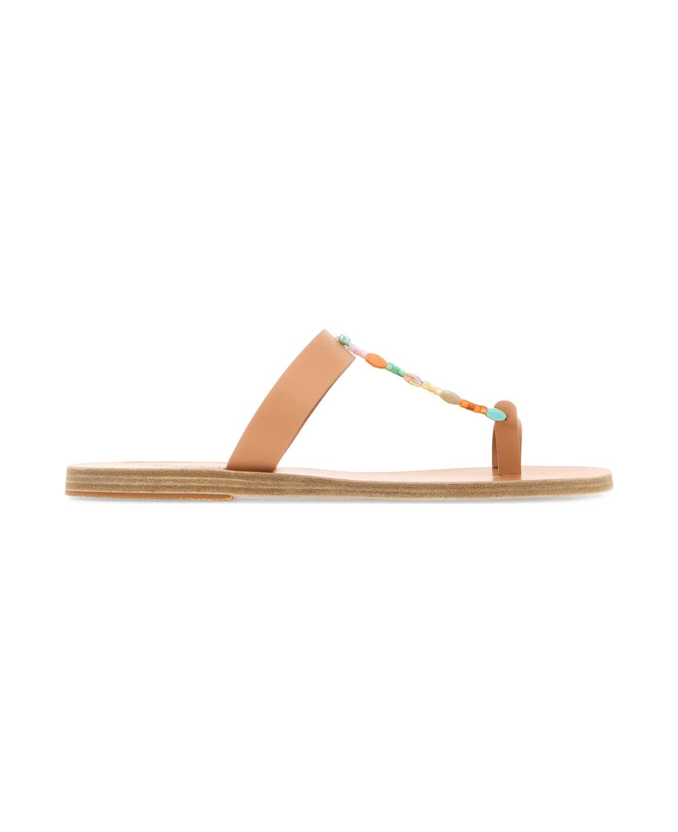 Ancient Greek Sandals Skin Pink Leather Iris Thong Slippers - NATURALPASTEL