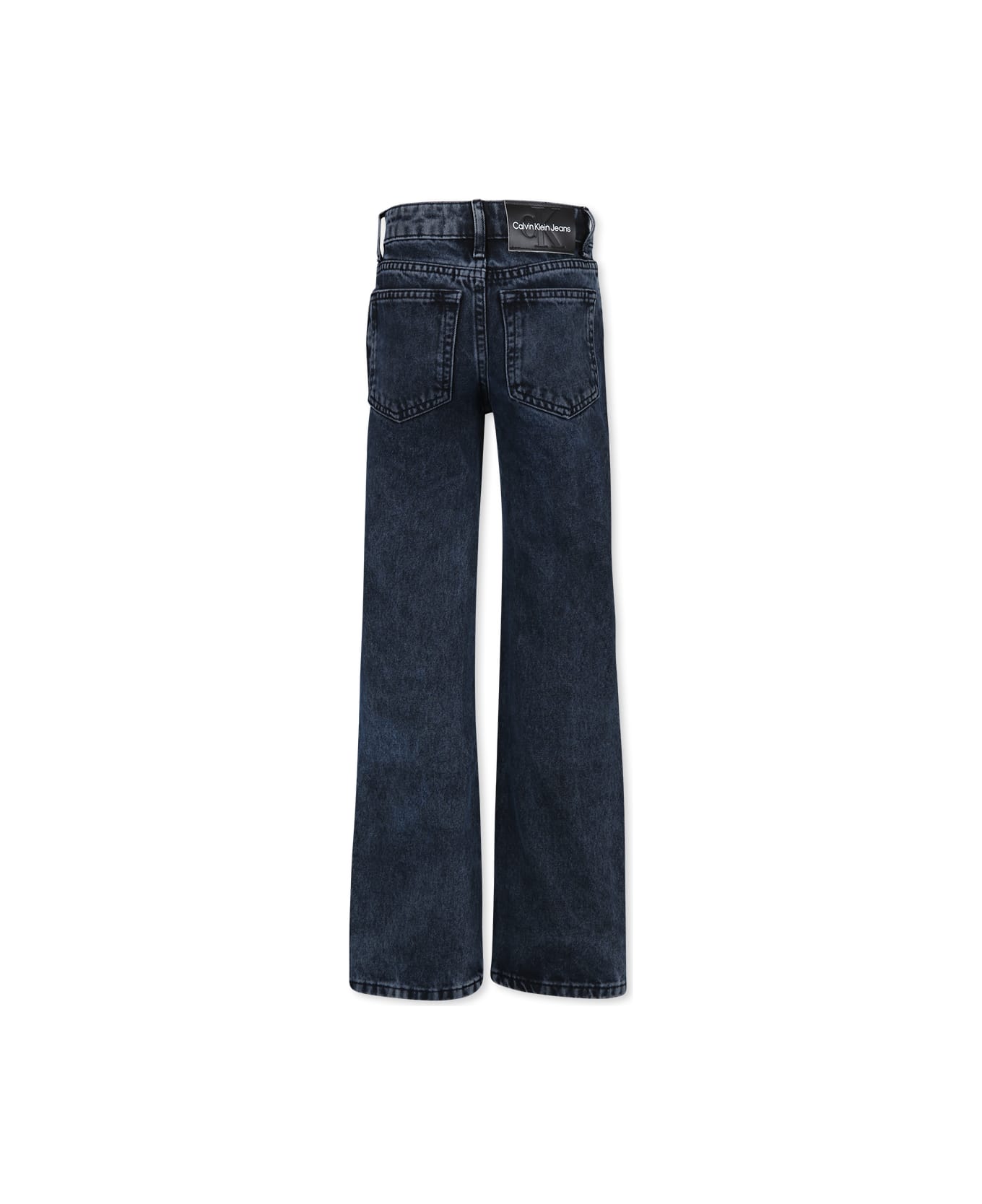 Calvin Klein Blue Jeans For Girl With Logo - Denim