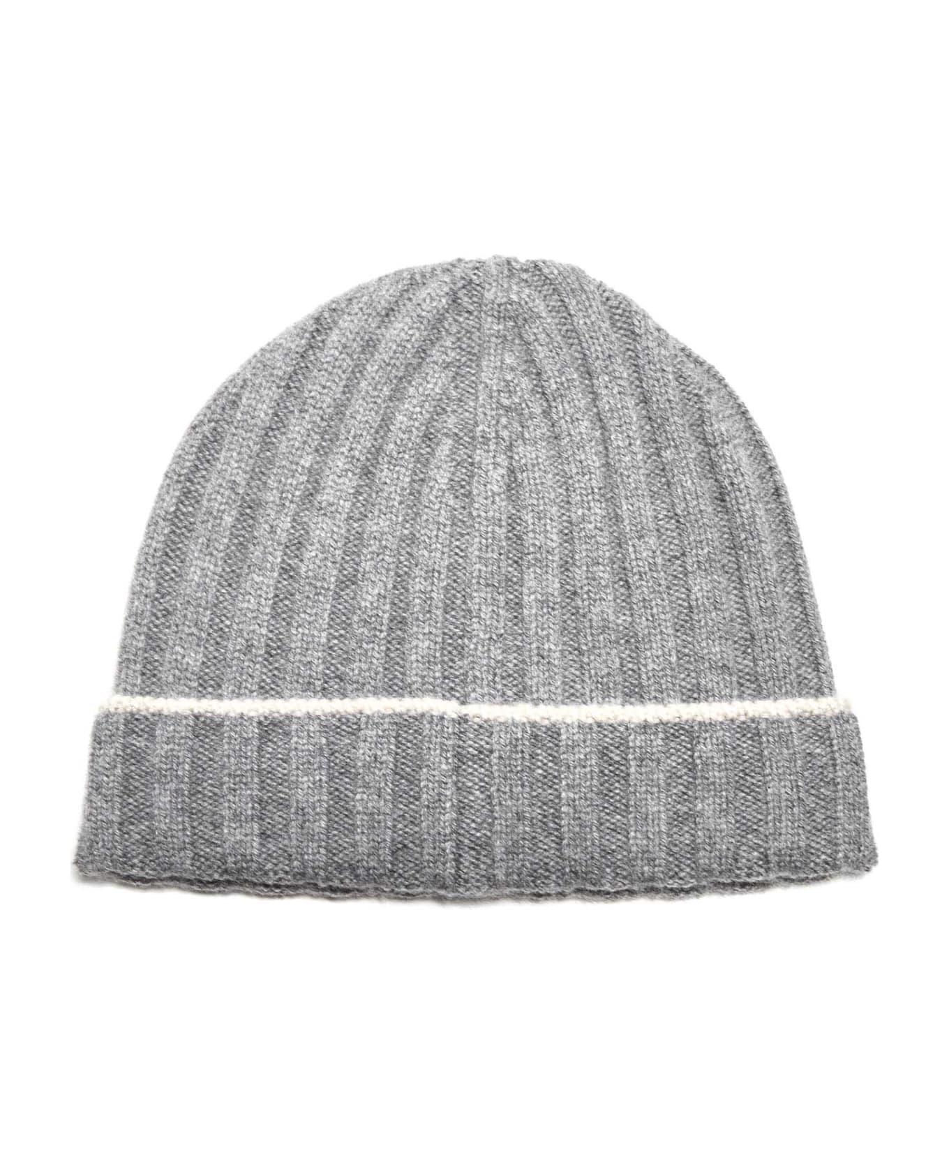 Brunello Cucinelli Contrast Line Beanie - Grey