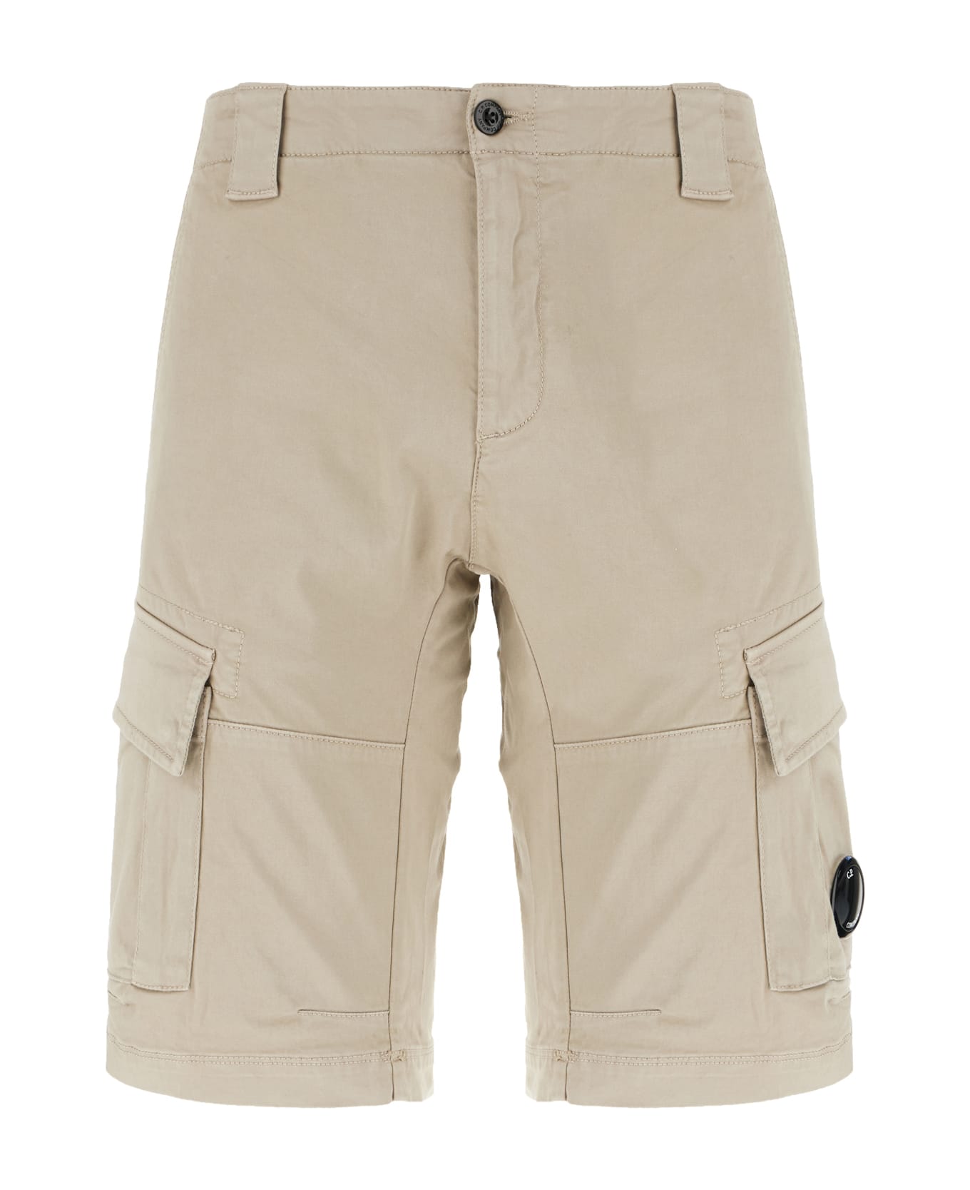 C.P. Company Sand Cotton Stretch Bermuda Shorts - VINTAGE KHAKI