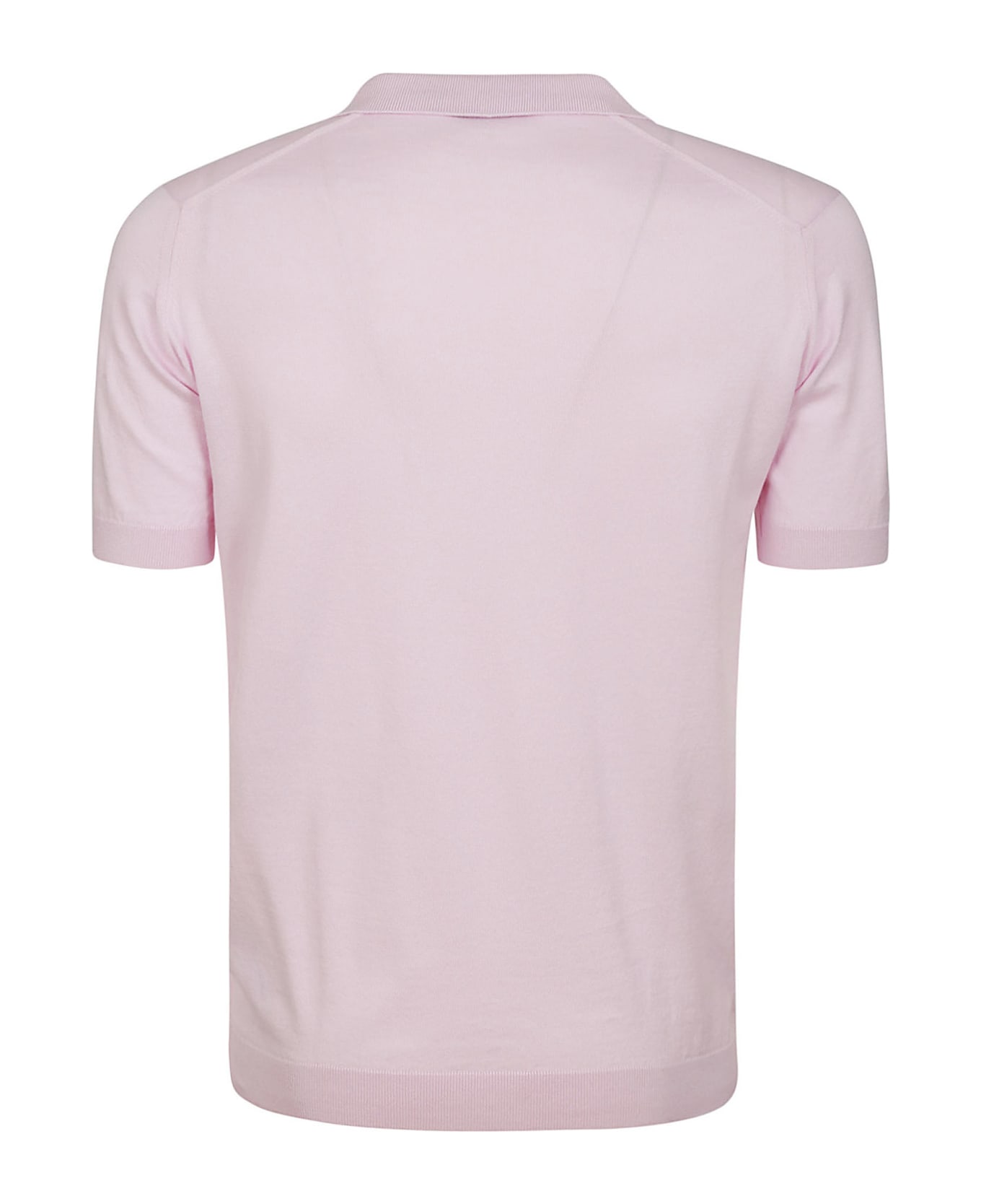 John Smedley Noah Skipper Collar Shirt Ss - Mallow Pink ポロシャツ