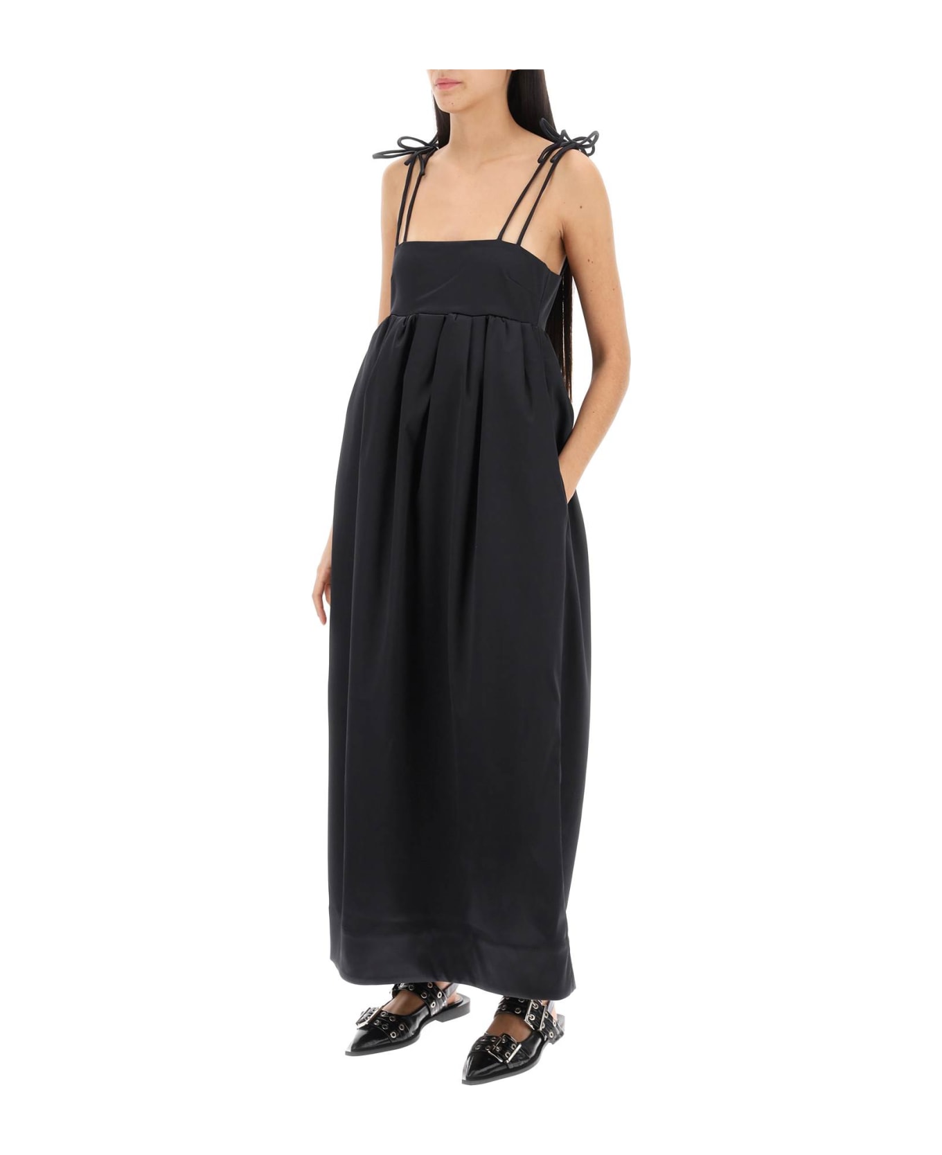 Ganni Duchesse Maxi Dress - BLACK (Black) ワンピース＆ドレス