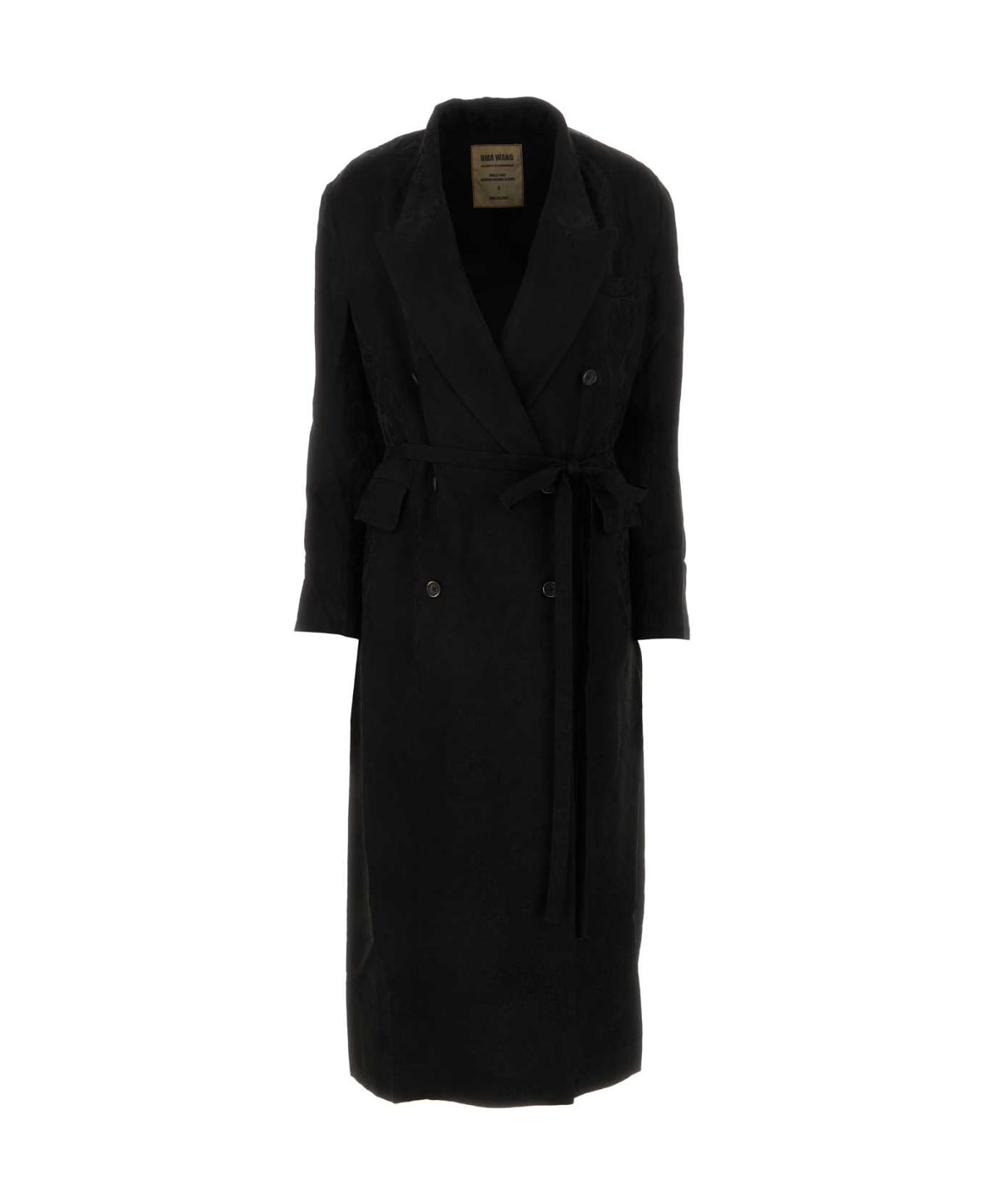 Uma Wang Black Satin Callie Coat - BLACK コート