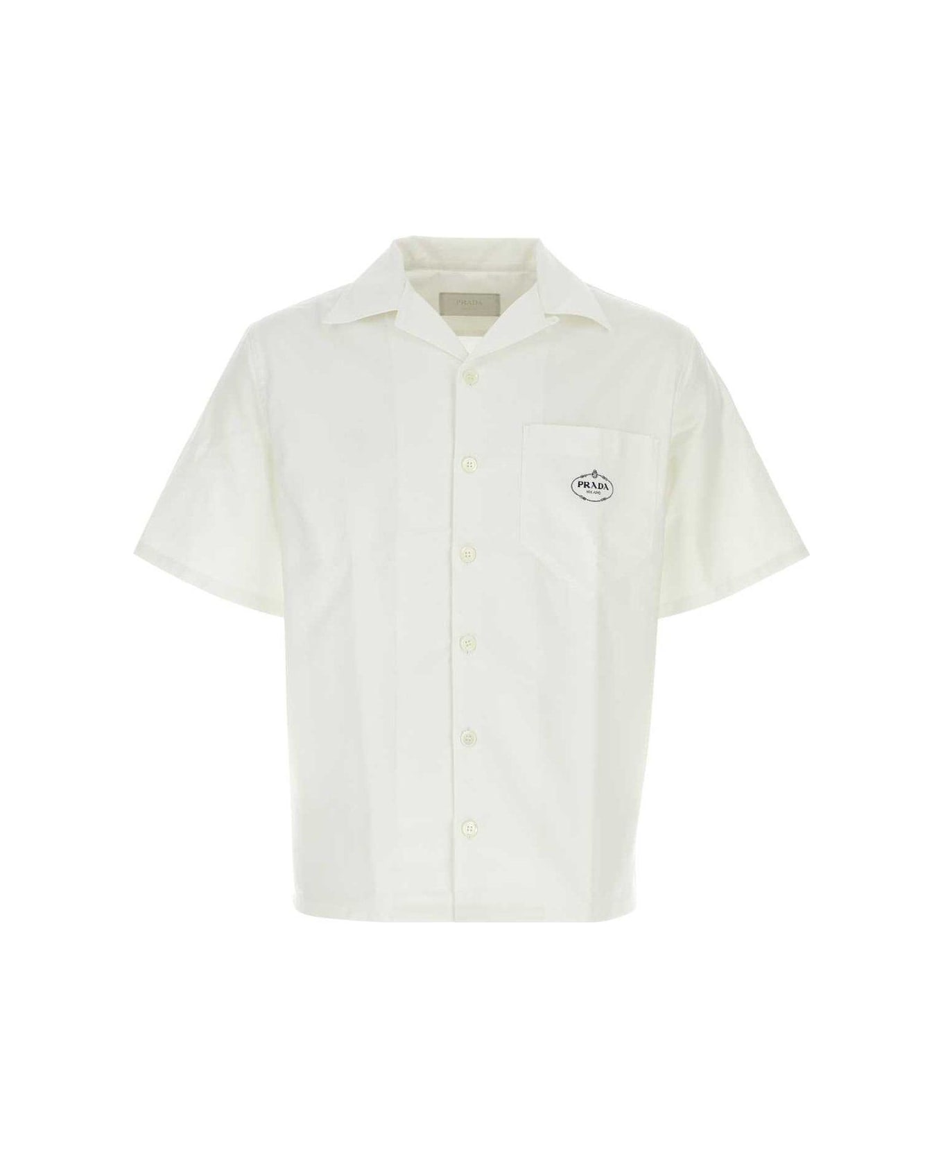 Prada Logo-printed Short-sleeved Shirt - Bianco