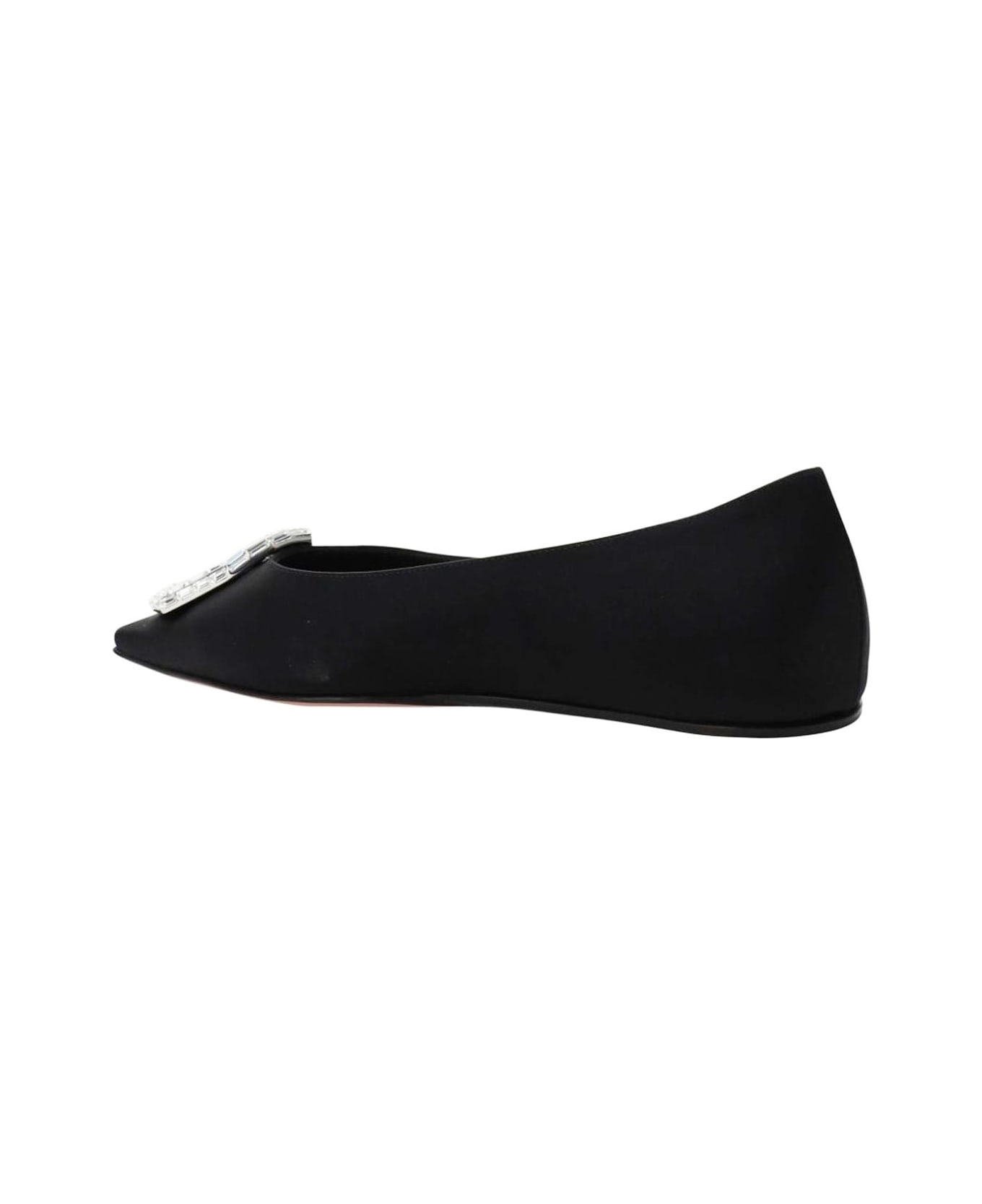 Amina Muaddi Camellia Ballerina Flats - Black