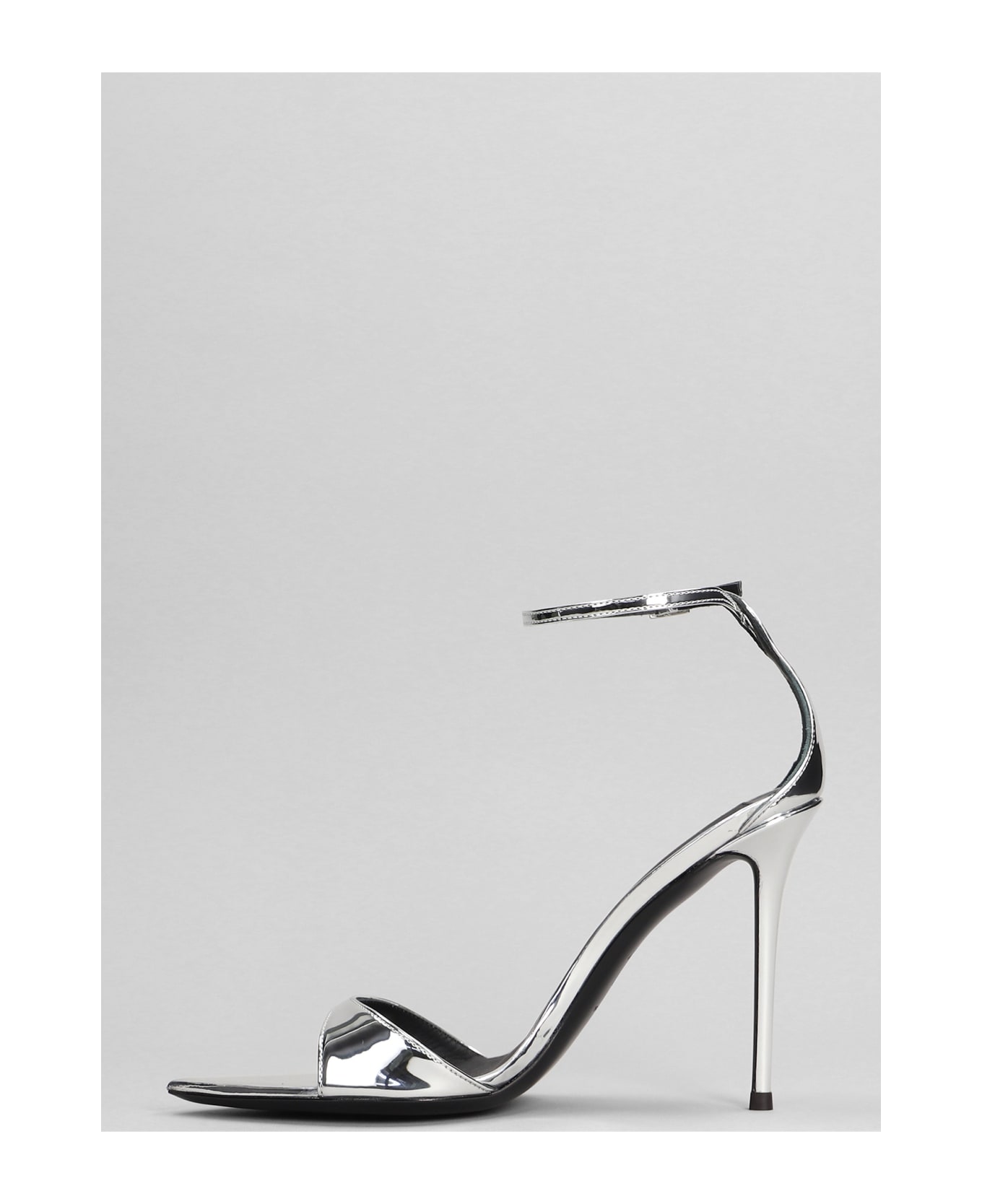 Giuseppe Zanotti Intrigo Strap Sandals In Silver Patent Leather - silver サンダル