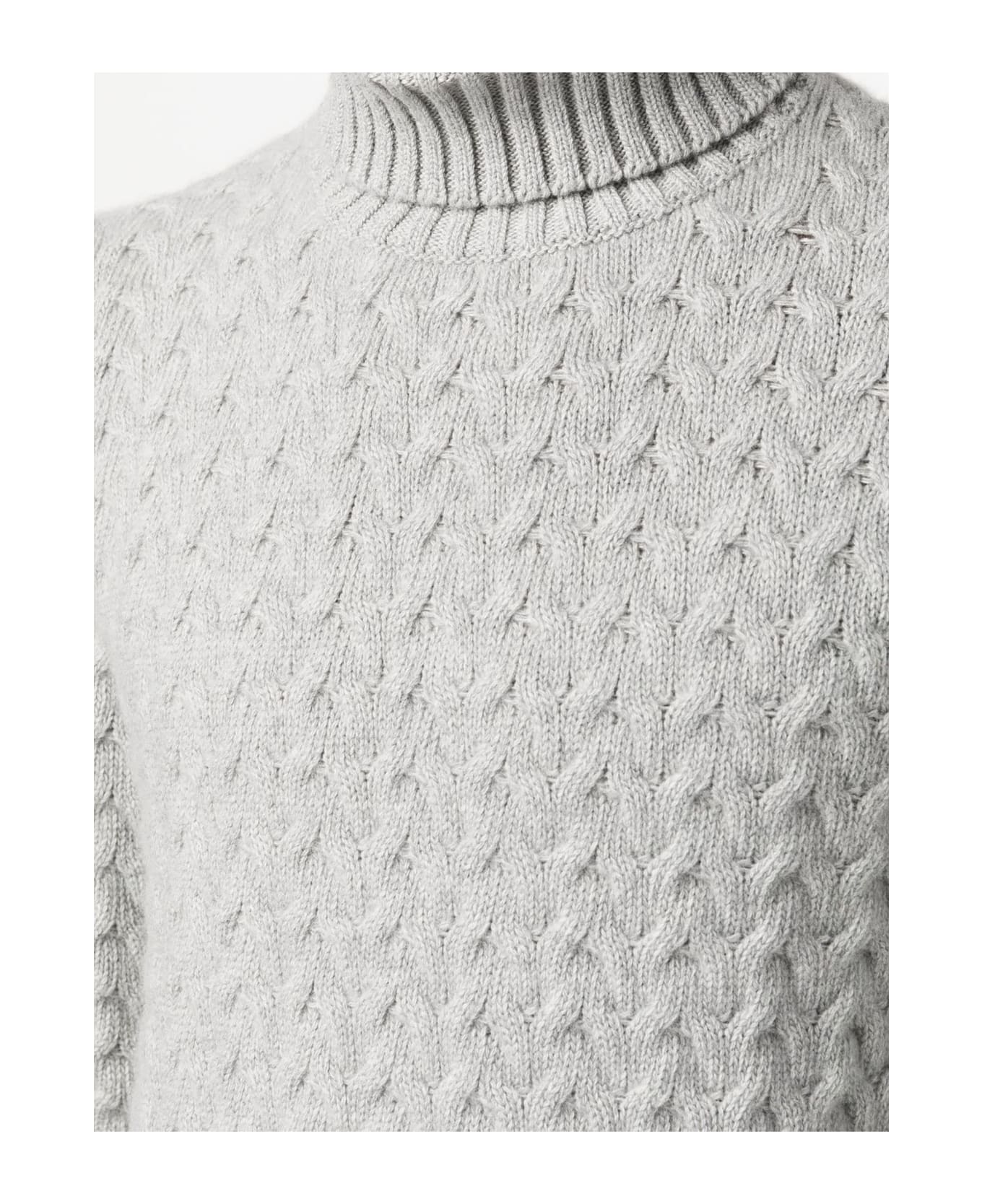 Fedeli Grey Virgin Wool-cashmere Blend Jumper - Grey