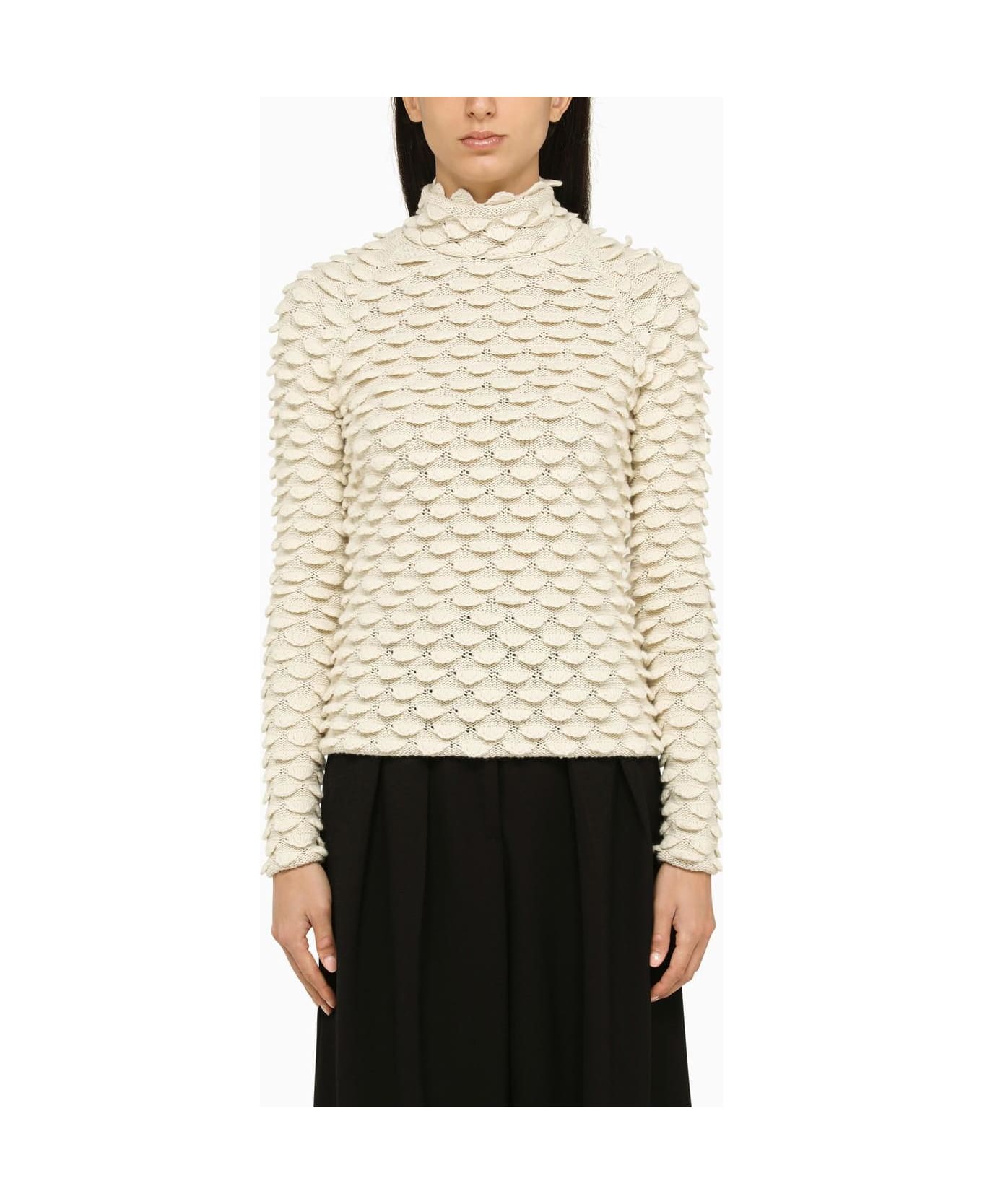 Bottega Veneta Wool Turtleneck Sweater - DOVE BEIGE