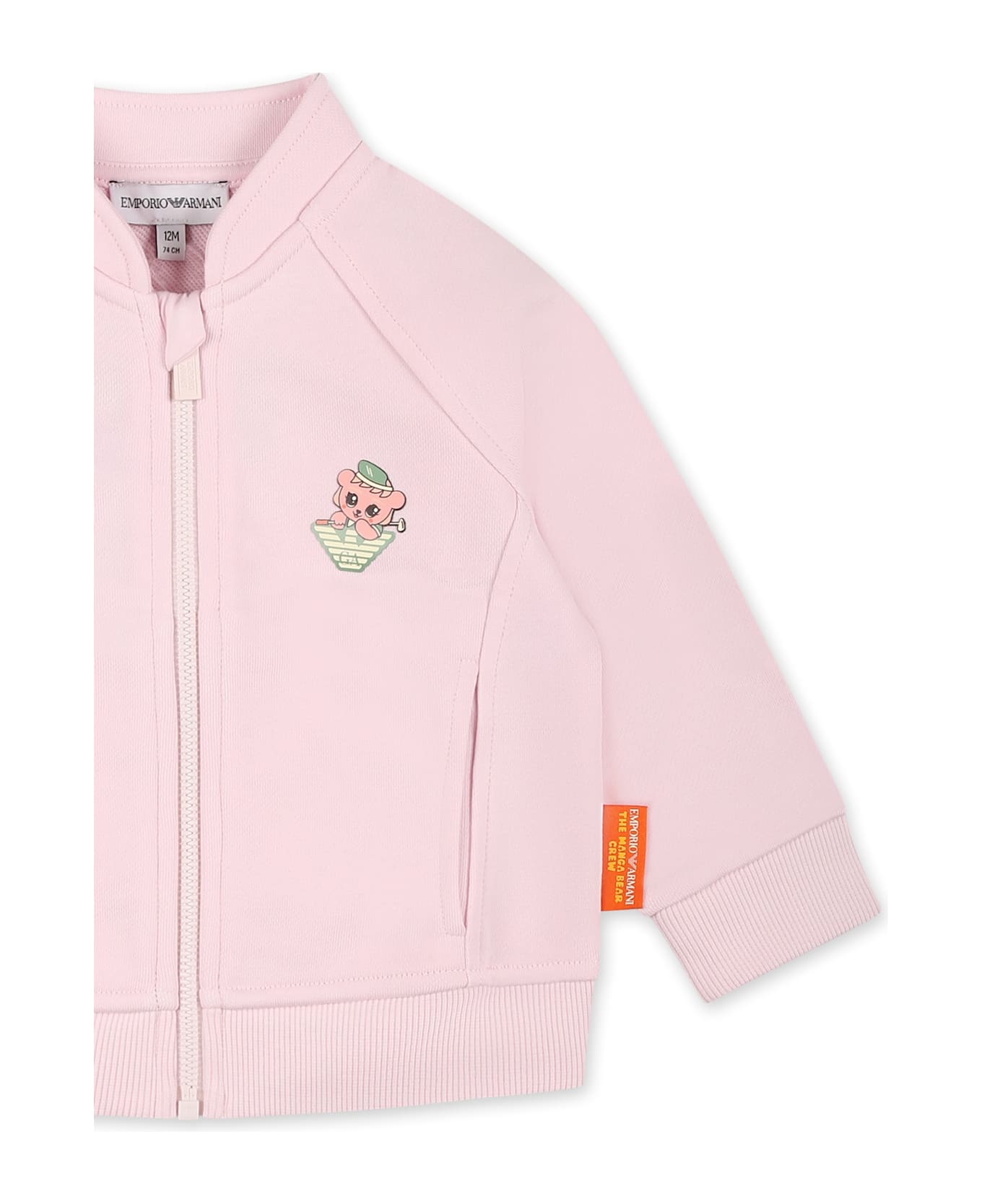Emporio Armani Pink Sweatshirt For Baby Girl With Manga Bear - Pink