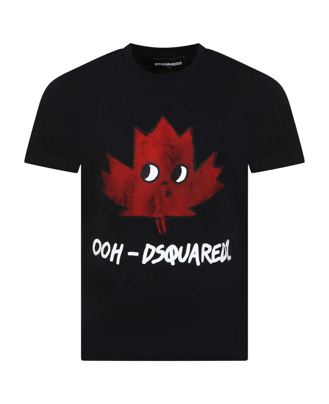 Dsquared2 Black T-shirt For Boy With Logo And Print - Black