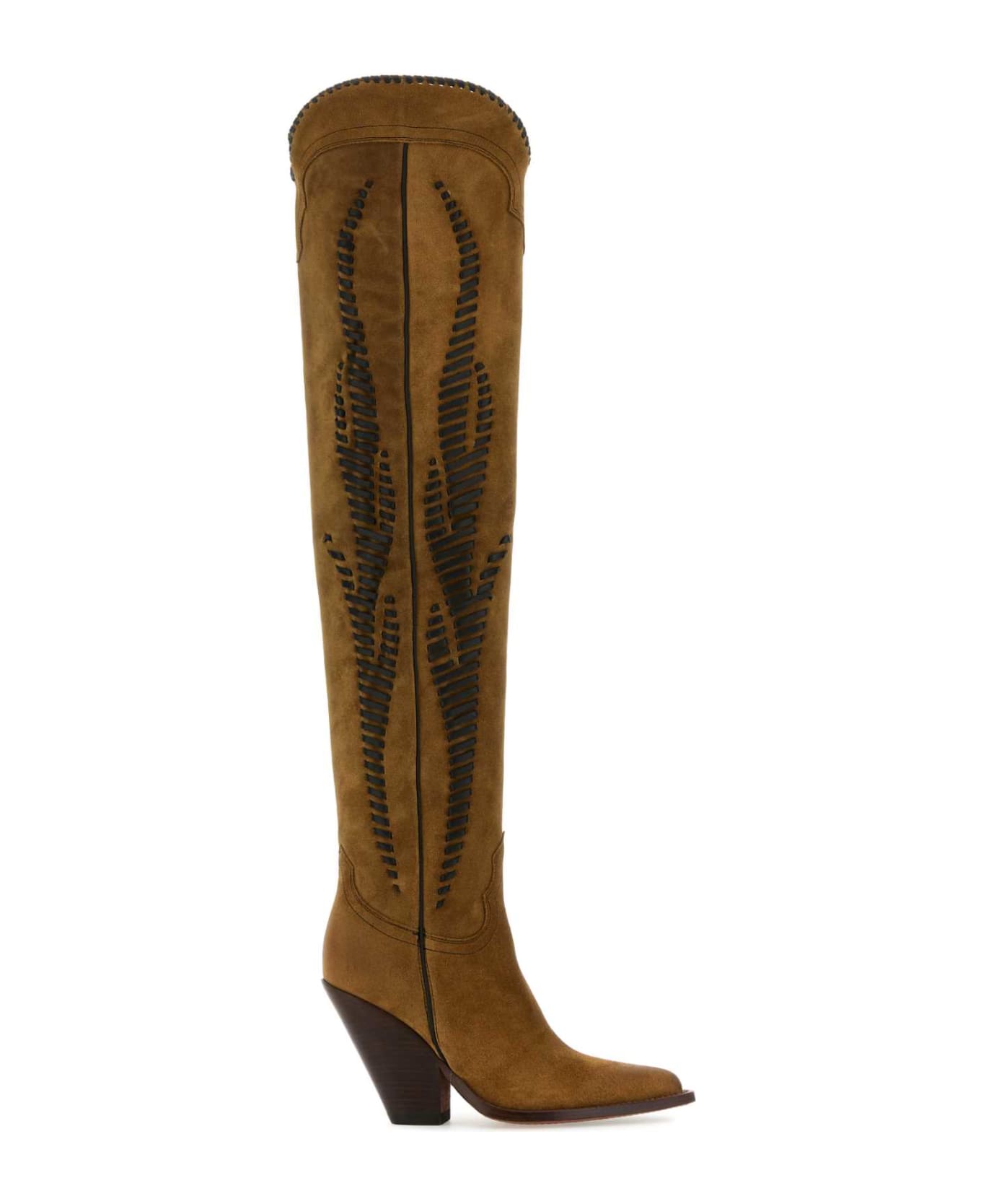 Sonora Camel Suede Hermosa Twist Over-the-knee Boots - CAMEL ブーツ