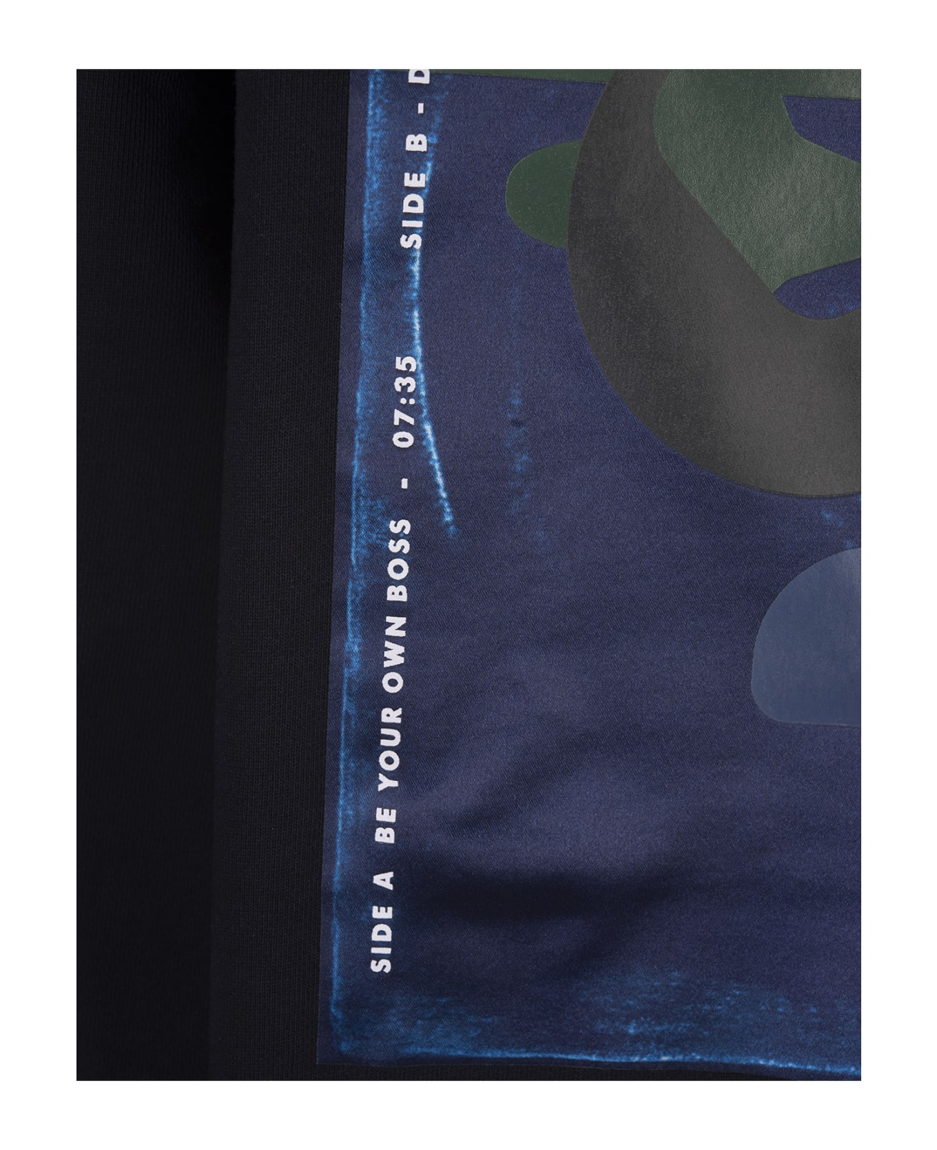 Hugo Boss Navy Blue Hoodie With Print - Blue