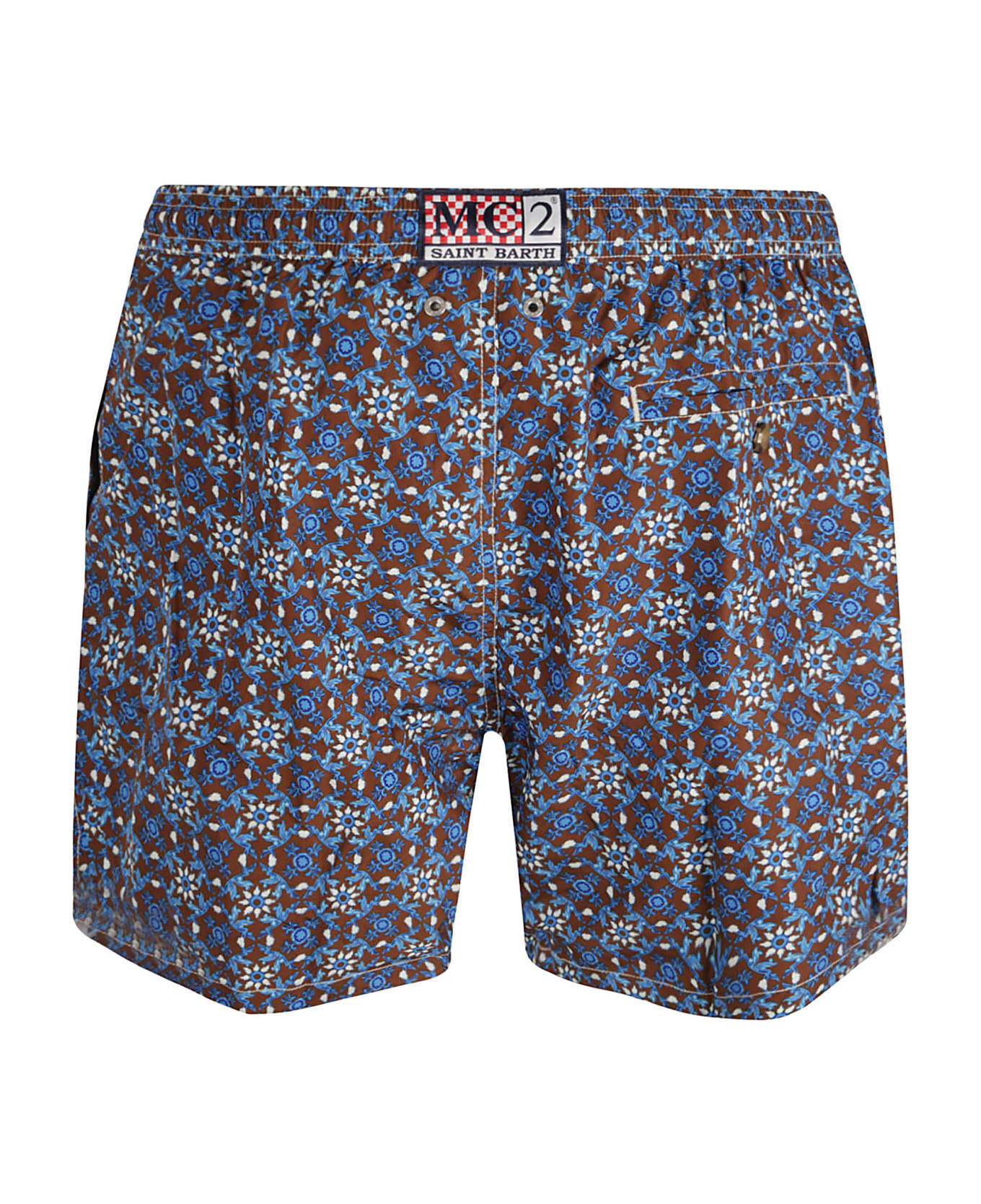 MC2 Saint Barth Pattern Print Drawstring Waist Swim Shorts - Micro Deco