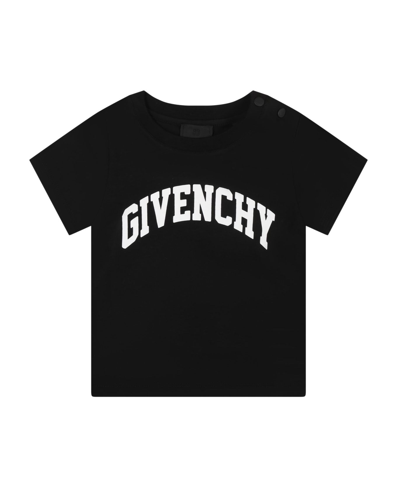 Givenchy Black T-shirt For Baby Boy With Logo - Nero Tシャツ＆ポロシャツ