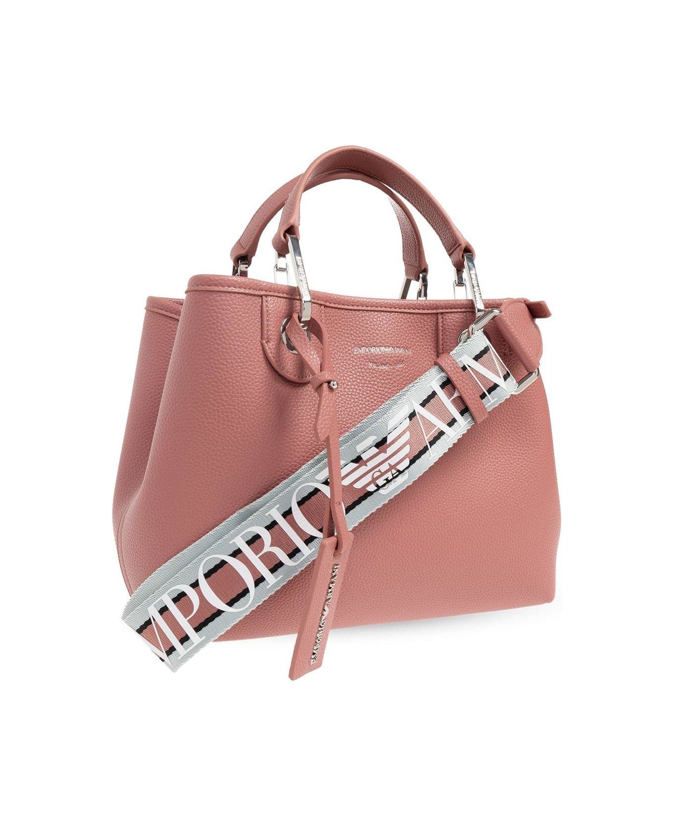 Emporio Armani Shopper Bag With Logo - Pink