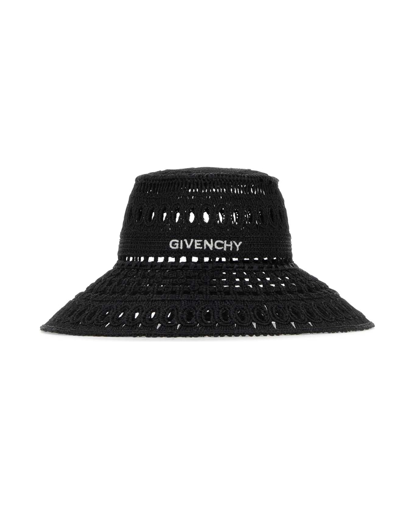Givenchy Black Raffia Hat - BLACK