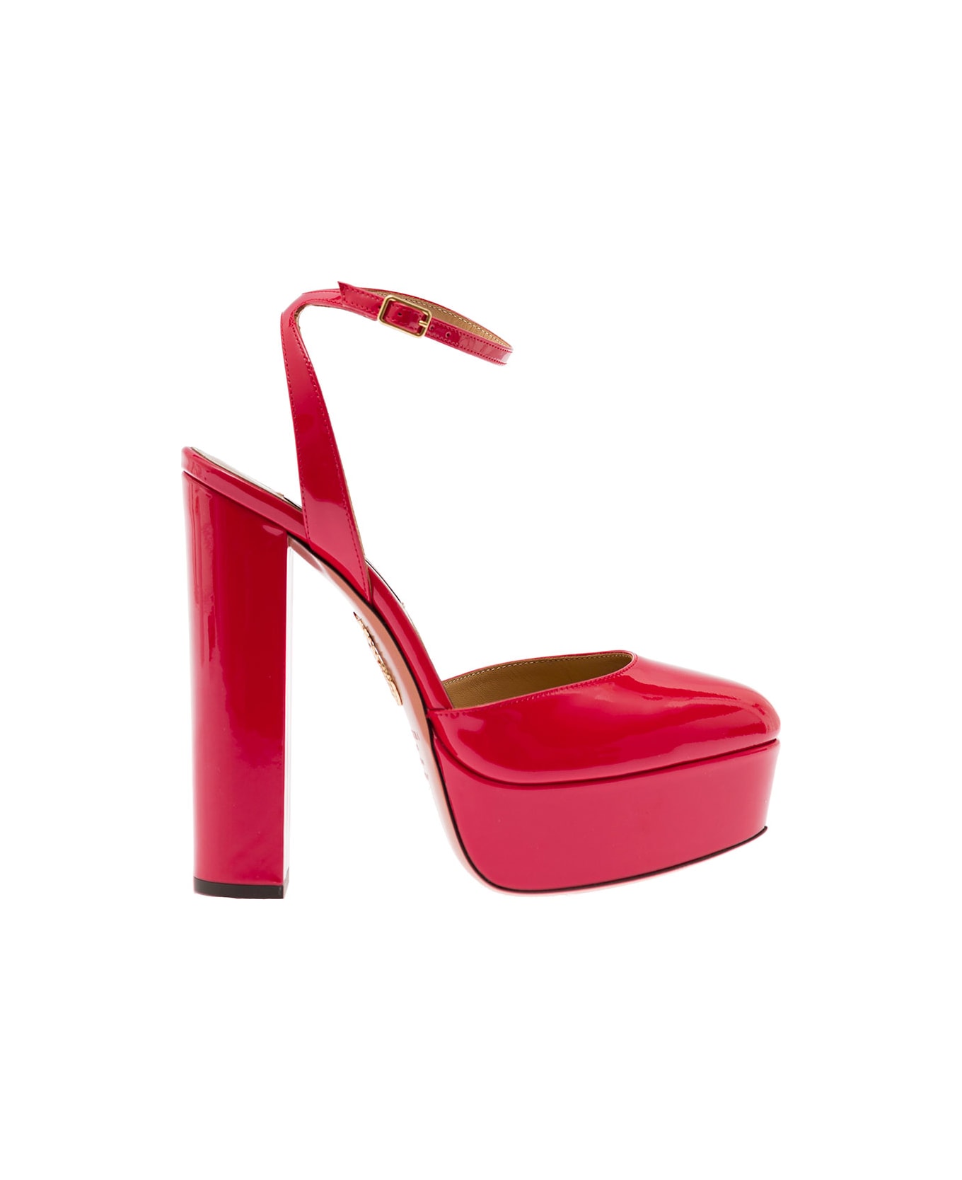 Aquazzura 'so High Plateau' Red Platform Sandals In Glossy Patent Leather Woman Aquazzura - Red