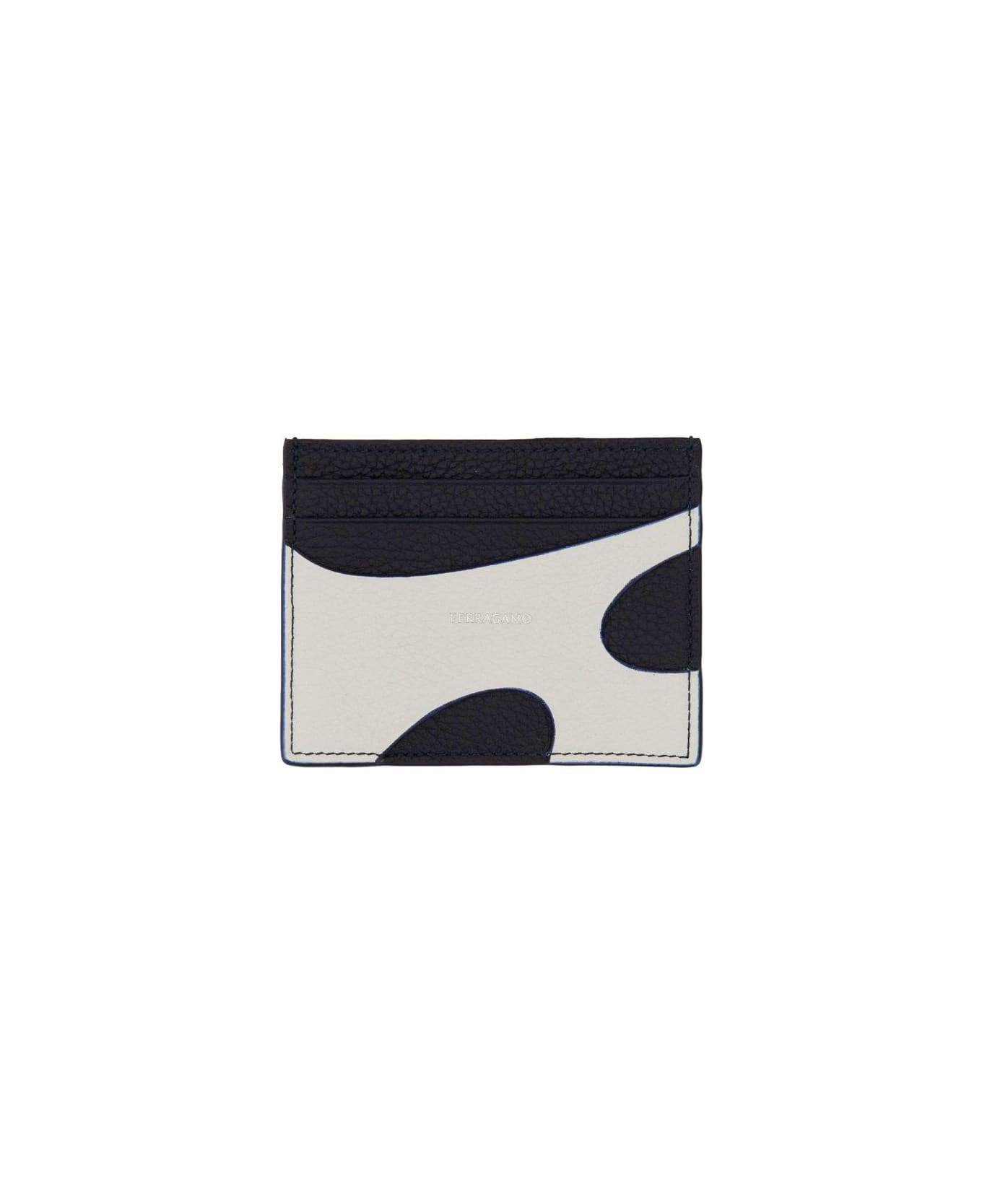 Ferragamo Cut-out Detailed Card Holder - WHITE/BLUE 財布