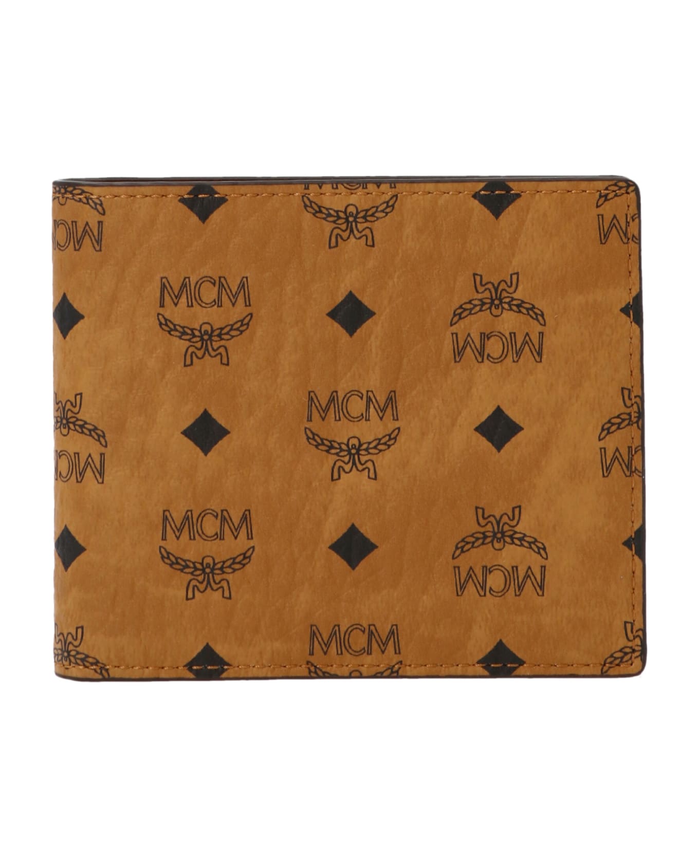 MCM All Over Logo Wallet - Brown