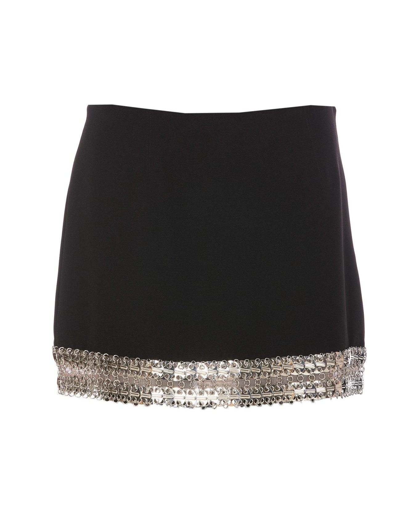 Pinko Eliot Crepe Embellished Mini Skirt - Black