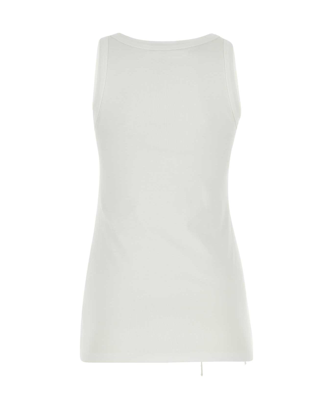 Prada White Cotton Tank Top - BIANCO