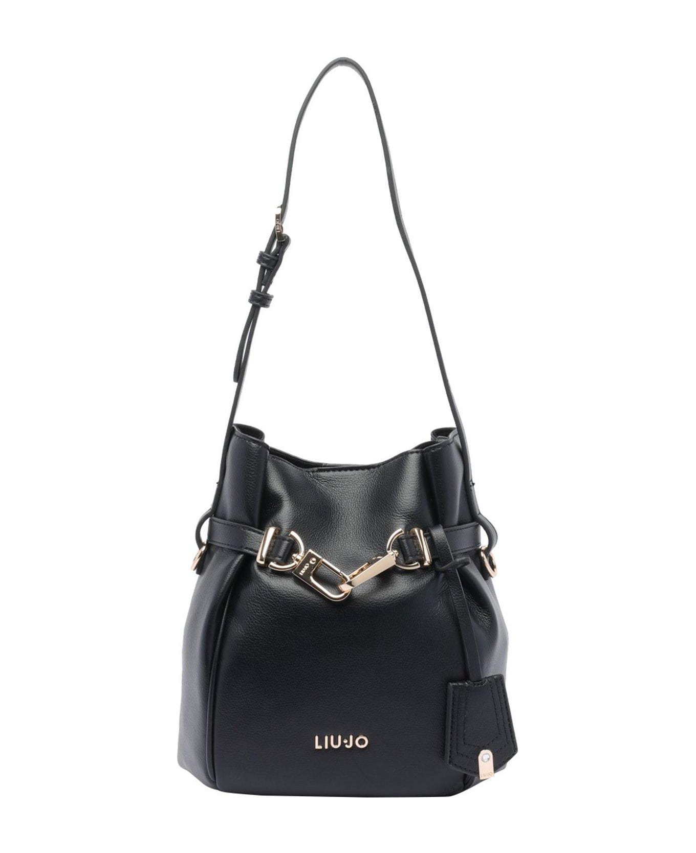 Liu-Jo Magnetic Fastened Bucket Bag - Black