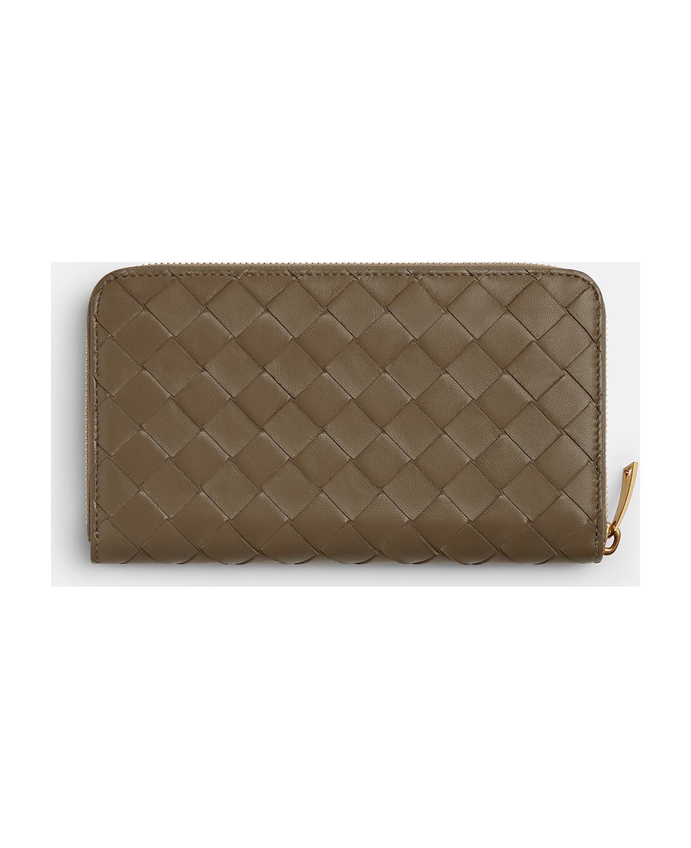 Bottega Veneta Small Ziparound Intrecciato - Brown