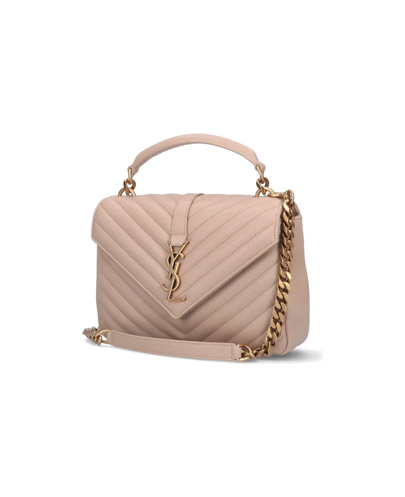 Saint Laurent Coll Medium Bag - Beige