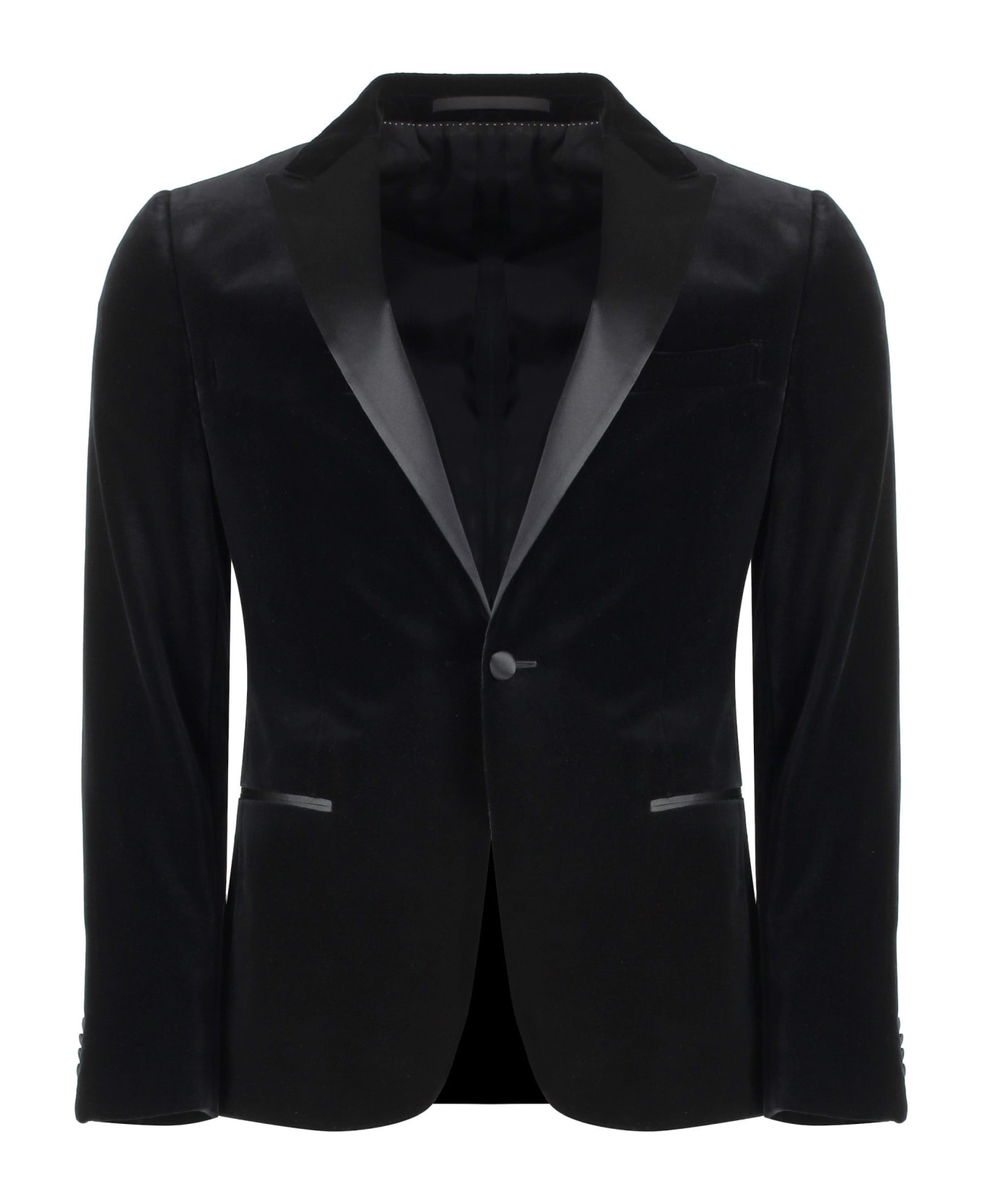 Z Zegna Single-breasted One Button Jacket - black