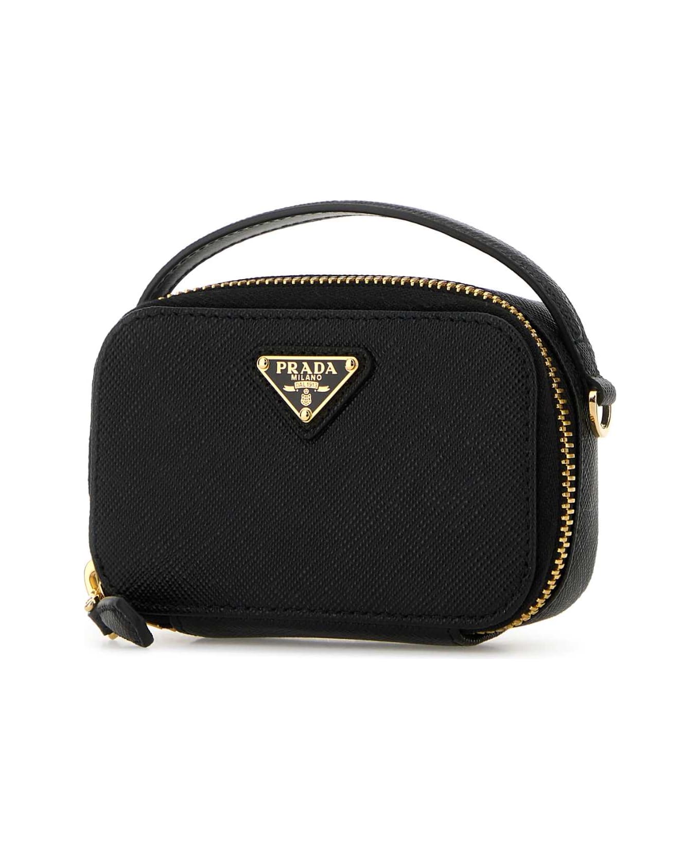 Prada Black Leather Pouch - NERO