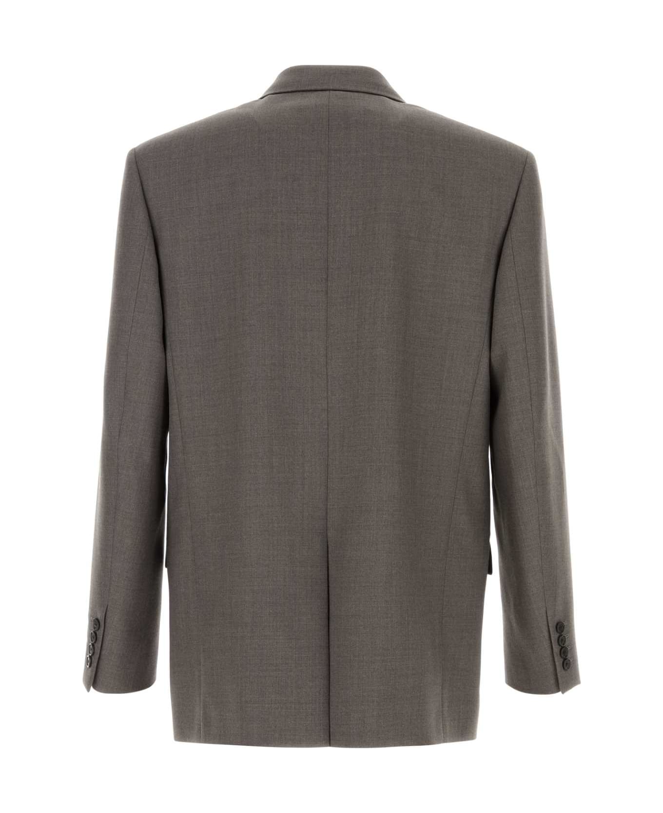 Saint Laurent Grey Wool Blazer - NOIX