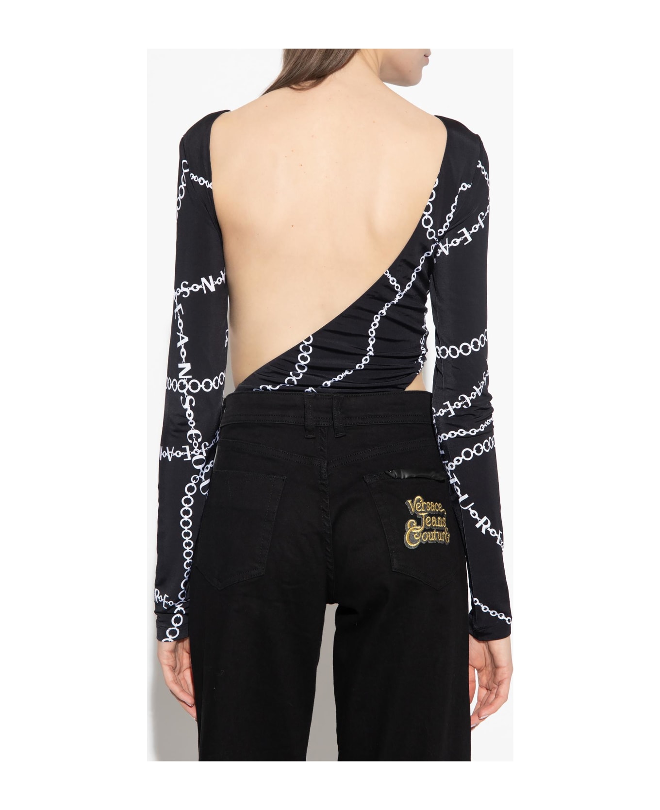 Versace Jeans Couture Necklace Print Long-sleeved Bodysuit