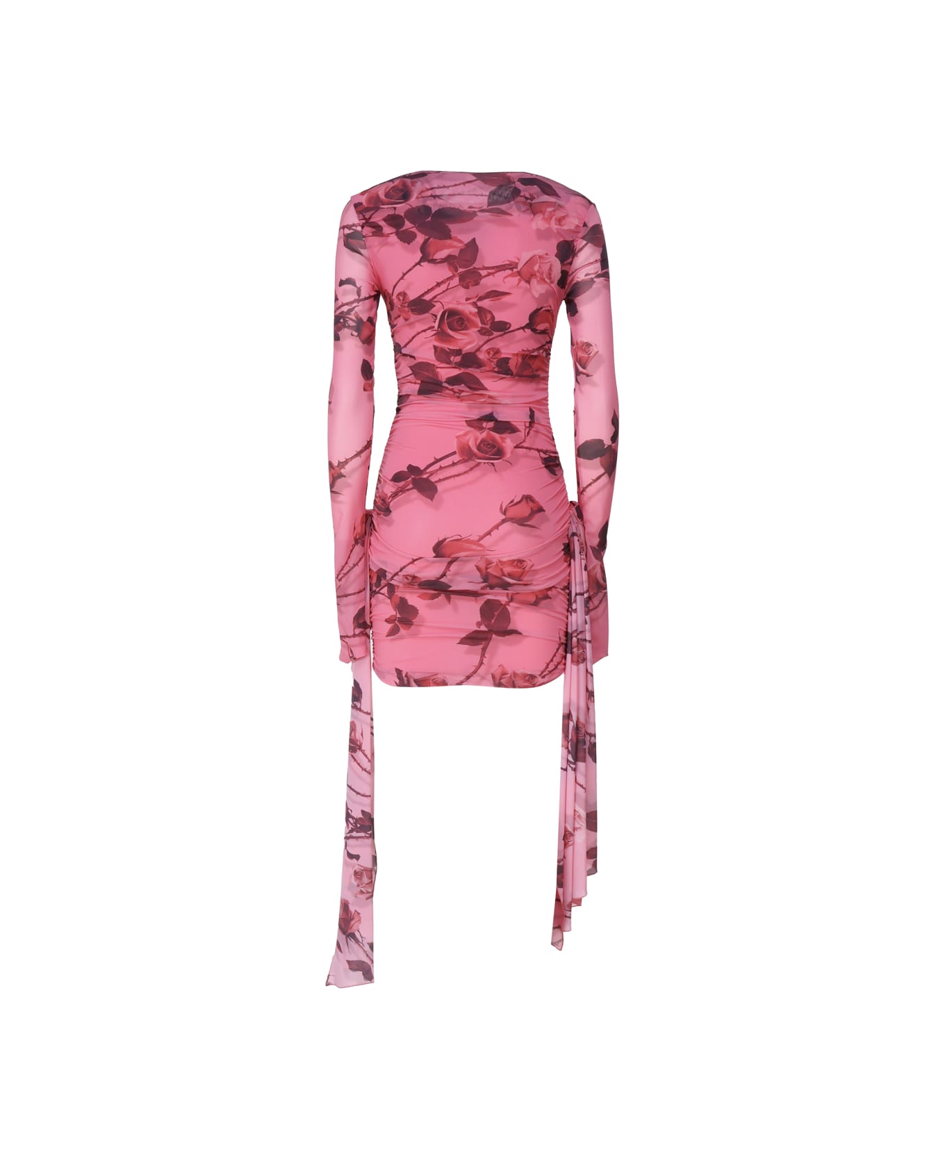 Blumarine Short Jersey Dress In Rose Torchon Print - Pink ワンピース＆ドレス