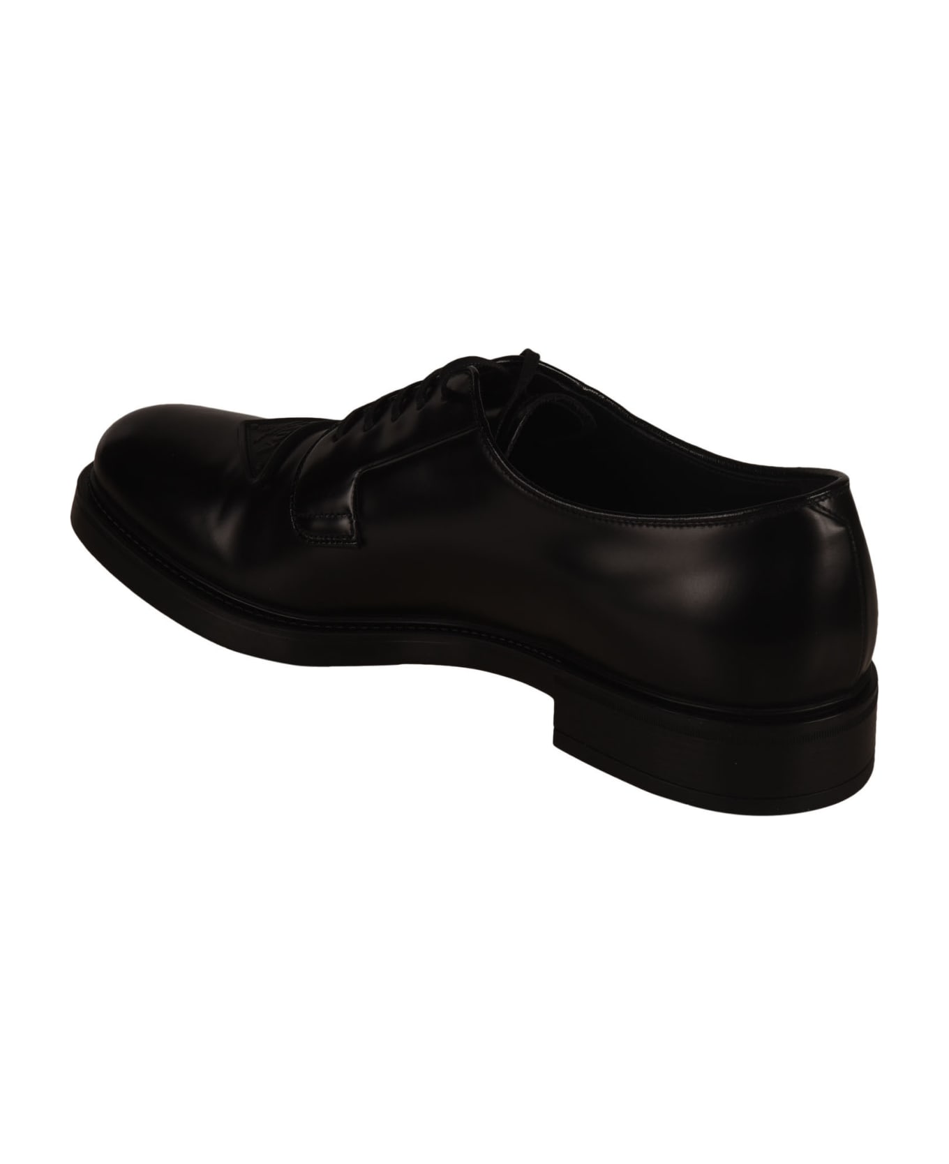 Prada Logo Patched Derby what Shoes - Black