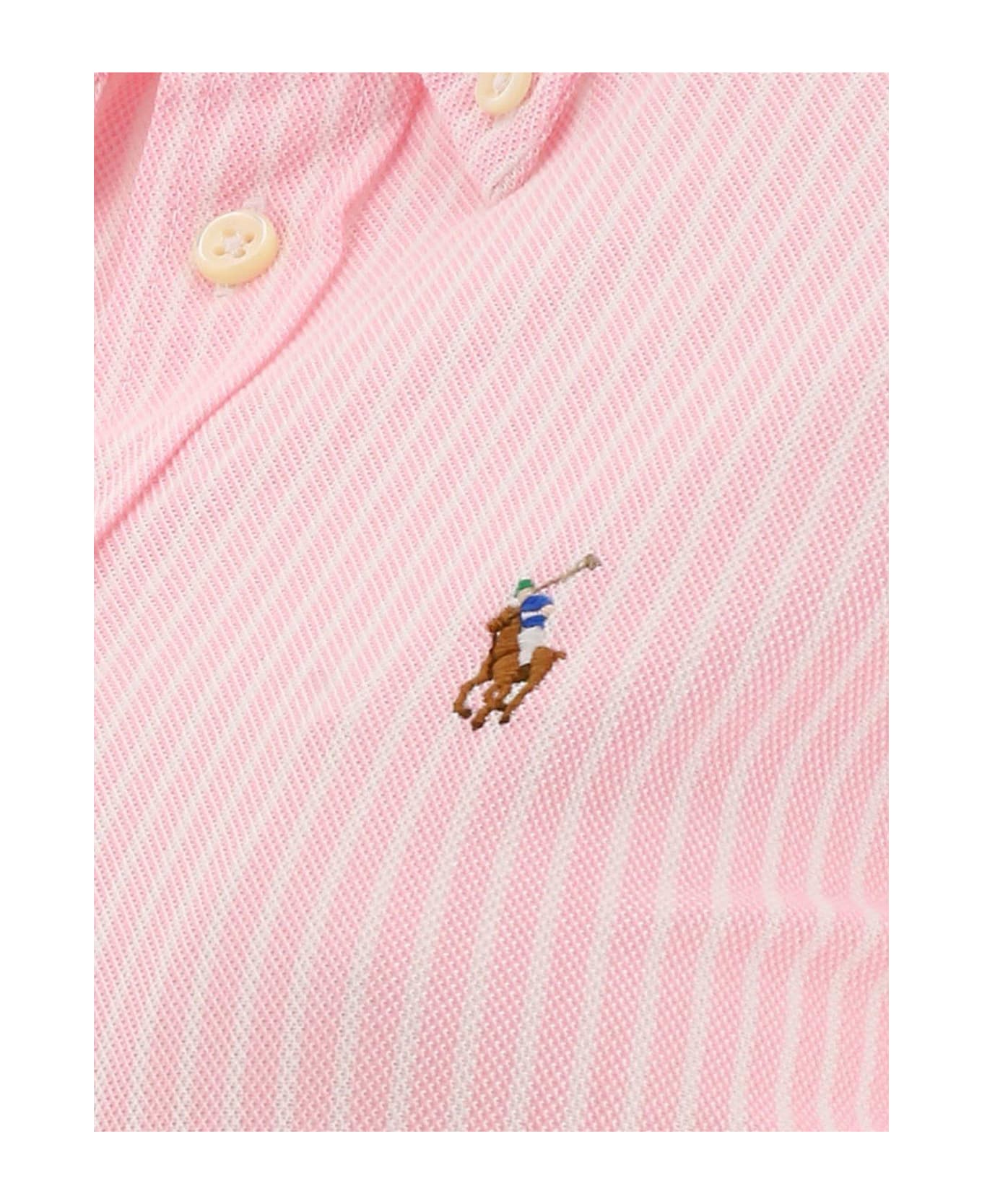 Ralph Lauren Striped Long-sleeved Shirt - Carmel Pink White シャツ