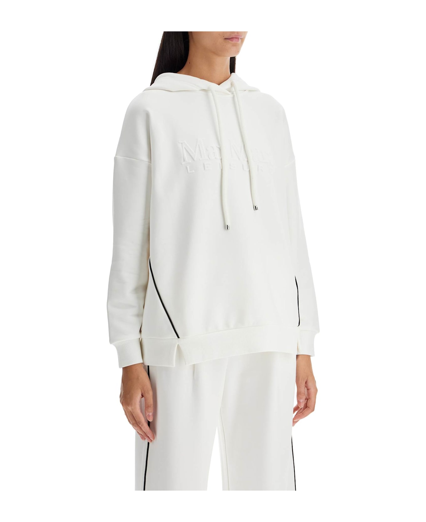 Max Mara Hooded Sweatshirt With Piping - BIANCO LANA (White)