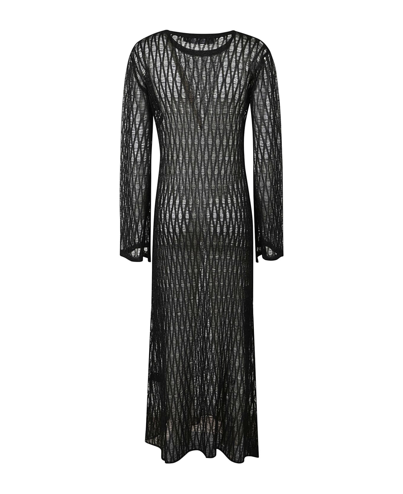Federica Tosi See Through Long Sleeved Dress - Black