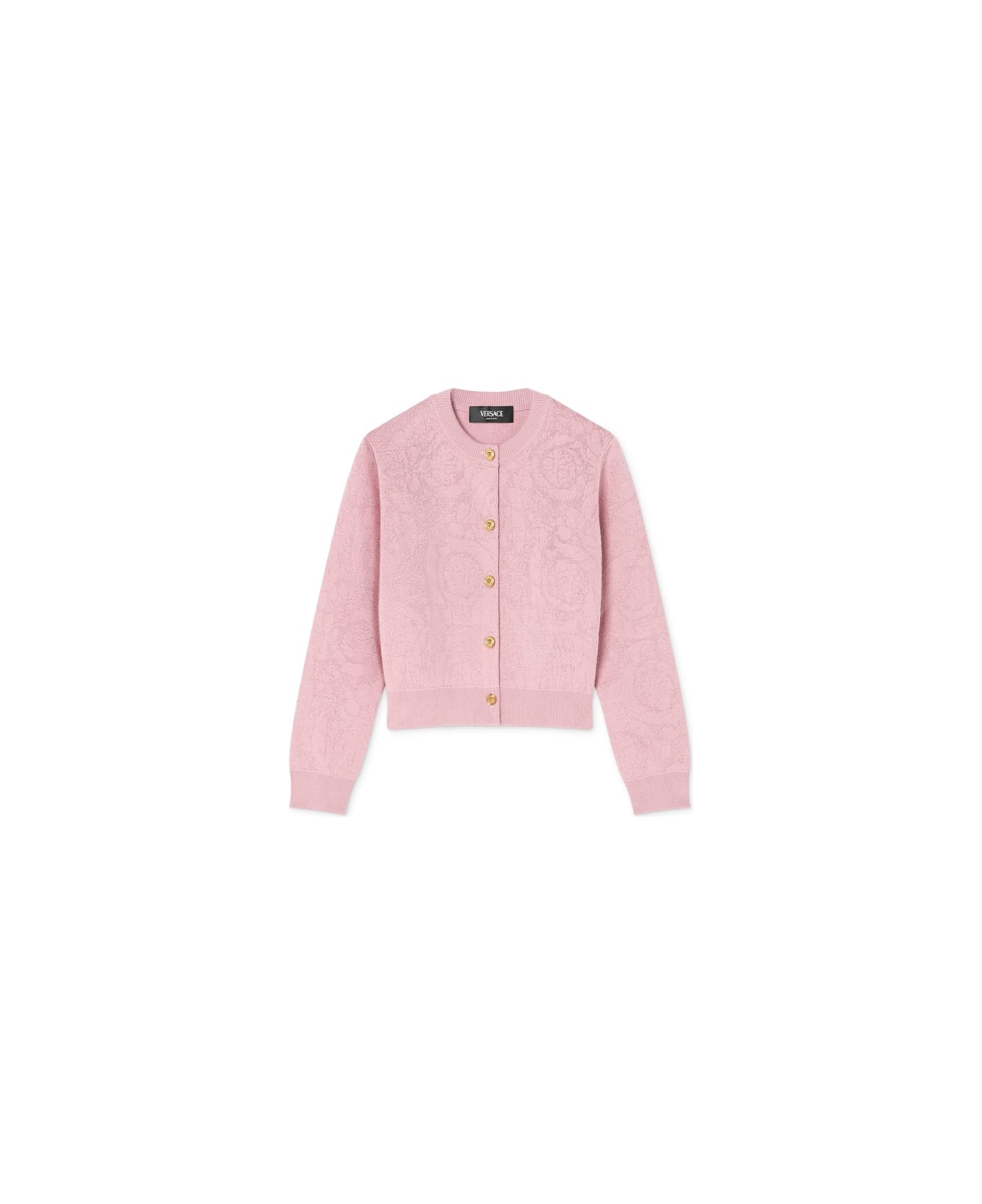 Versace Knit Sweater Baroque Jacquard - PINK