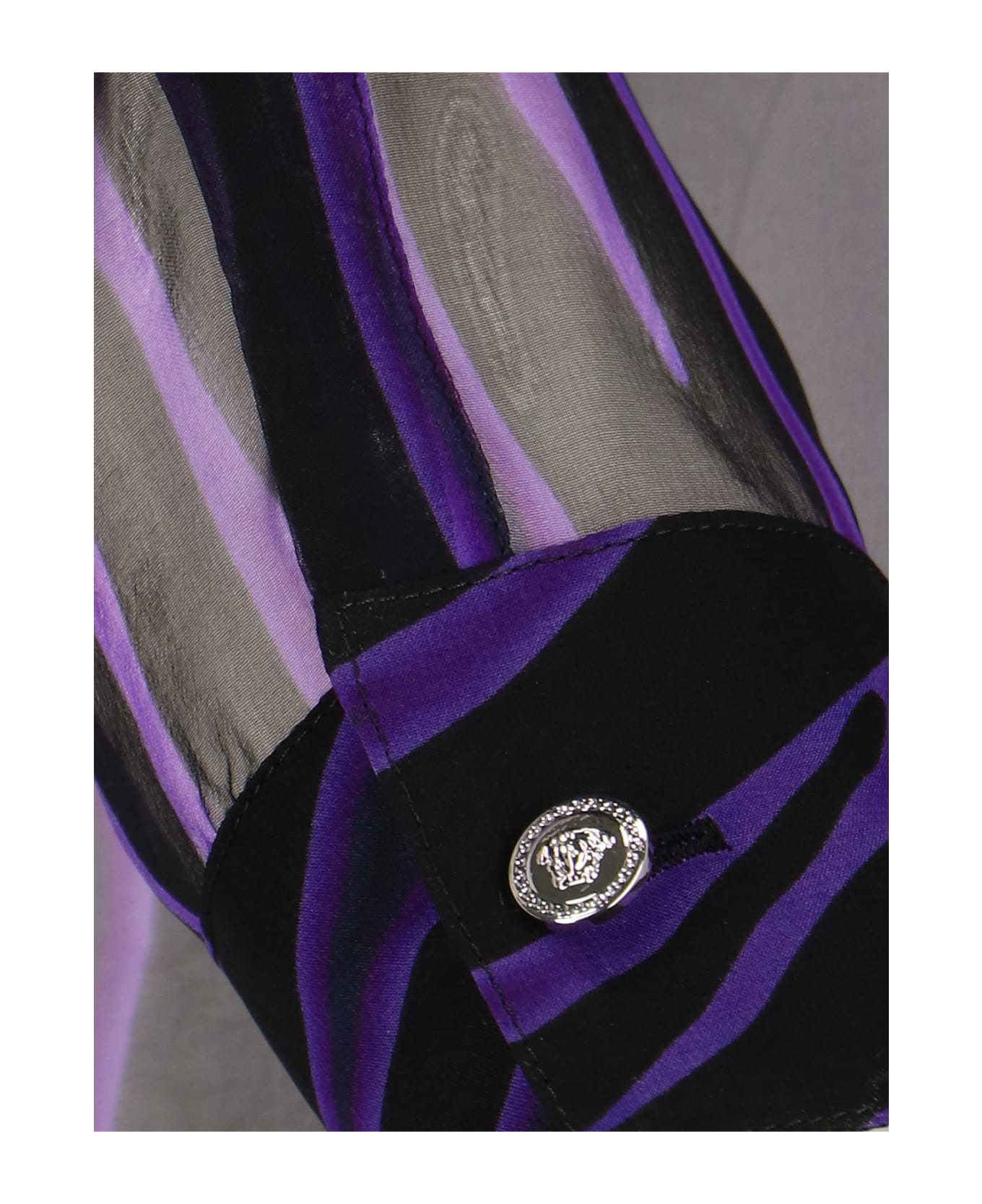 Versace Zebra Sheer Silk Shirt - Violet シャツ