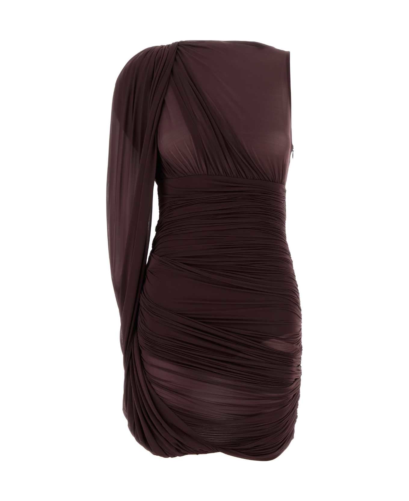 Magda Butrym Grape Stretch Tulle Dress - BORDEAUX